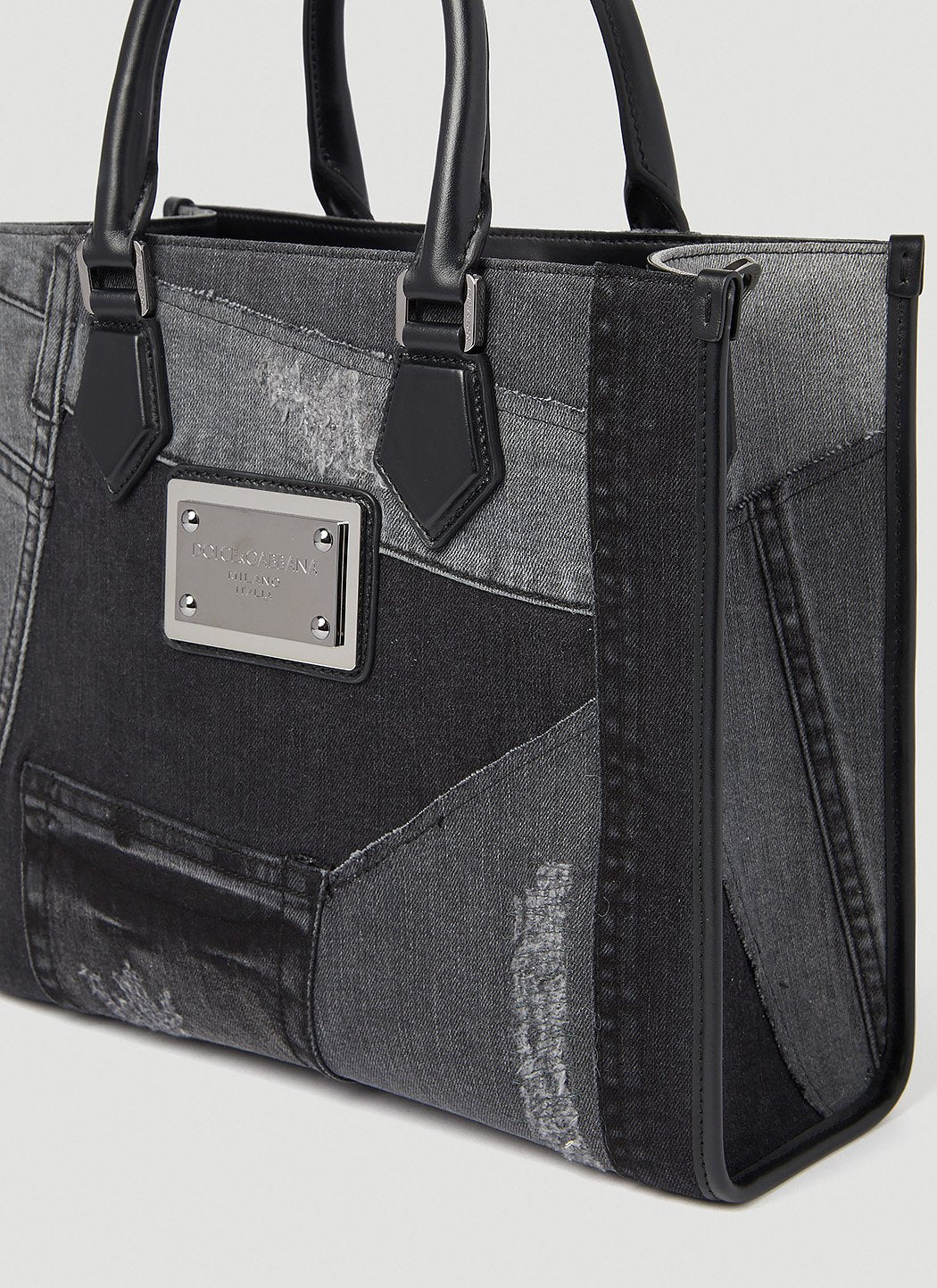 Dolce & Gabbana Men Small Patchwork Denim Tote Bag - 5
