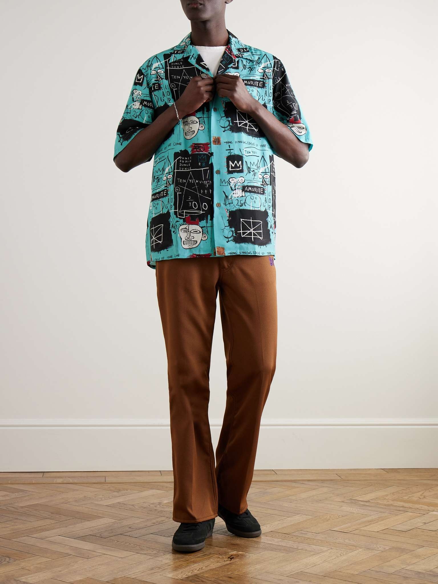 + Jean-Michel Basquiat Convertible-Collar Printed Crepe Shirt - 2