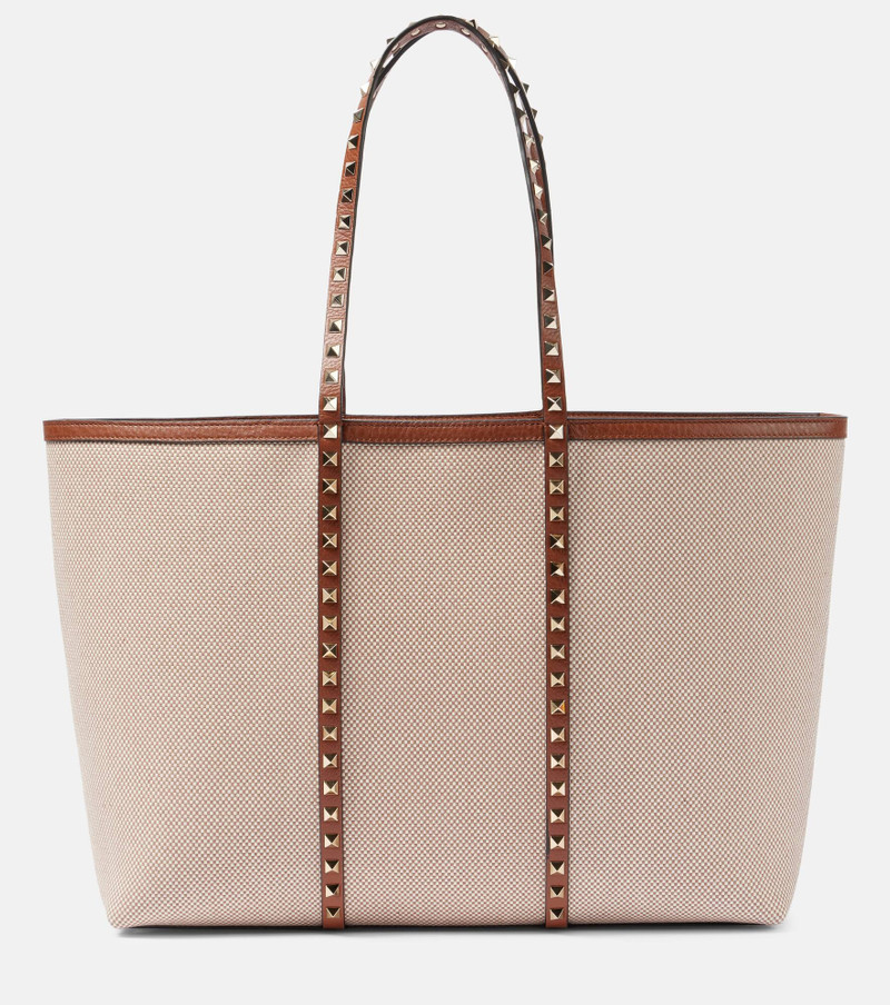 Rockstud Large canvas tote bag - 1