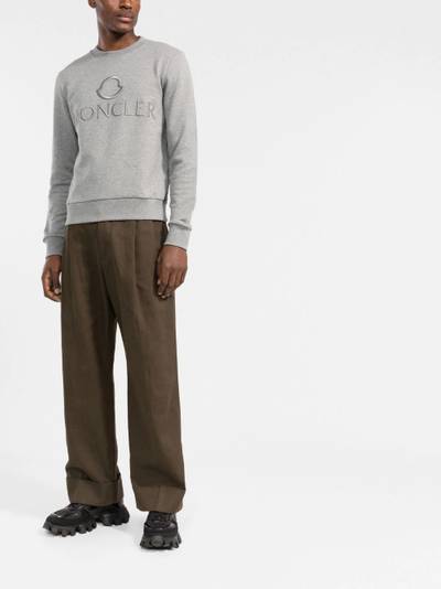 Moncler embroidered-logo long-sleeve sweatshirt outlook