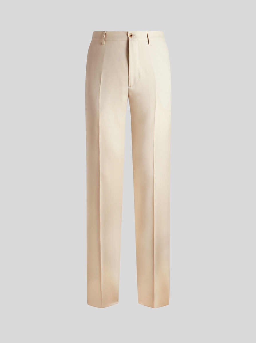 WOOL TWILL TROUSERS - 1