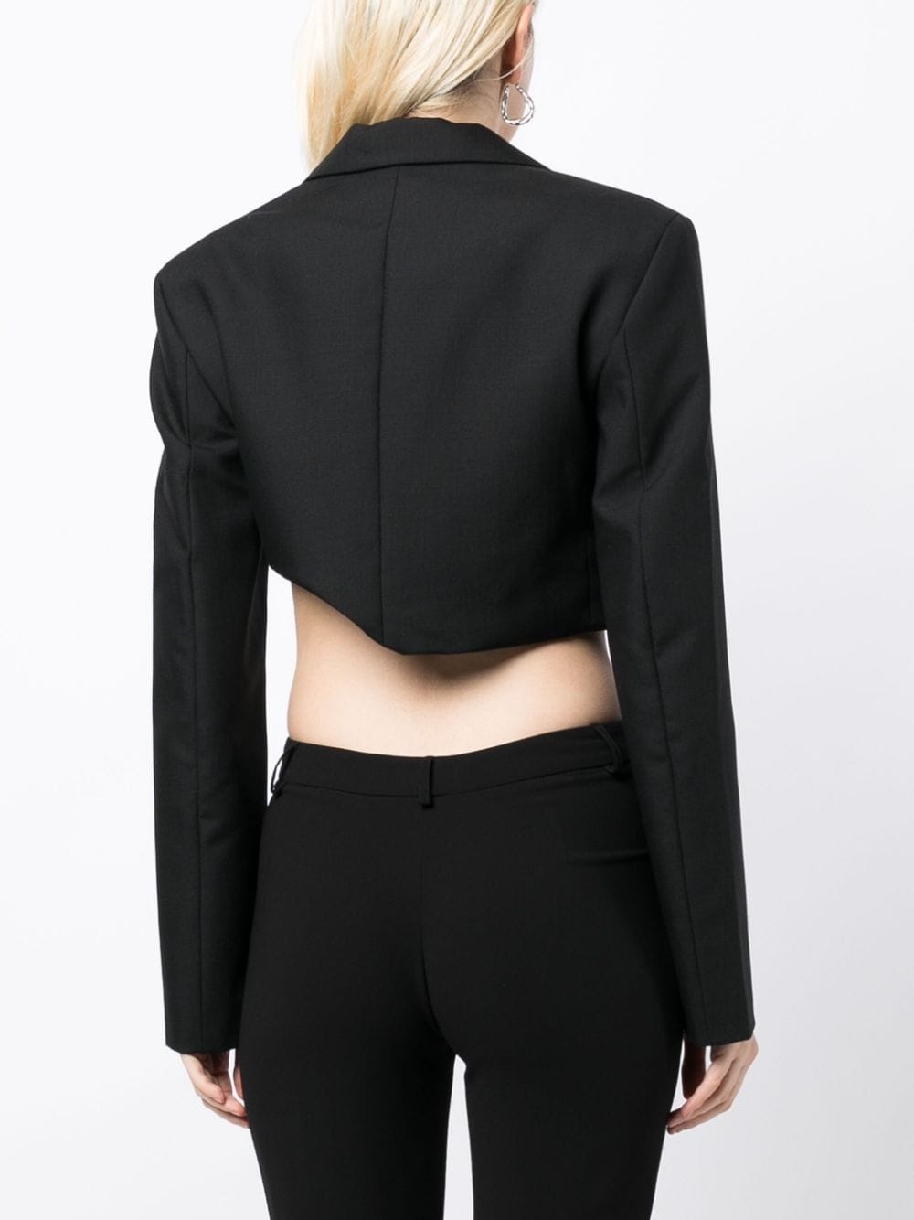 logo-plaque peak-lapels blazer - 4