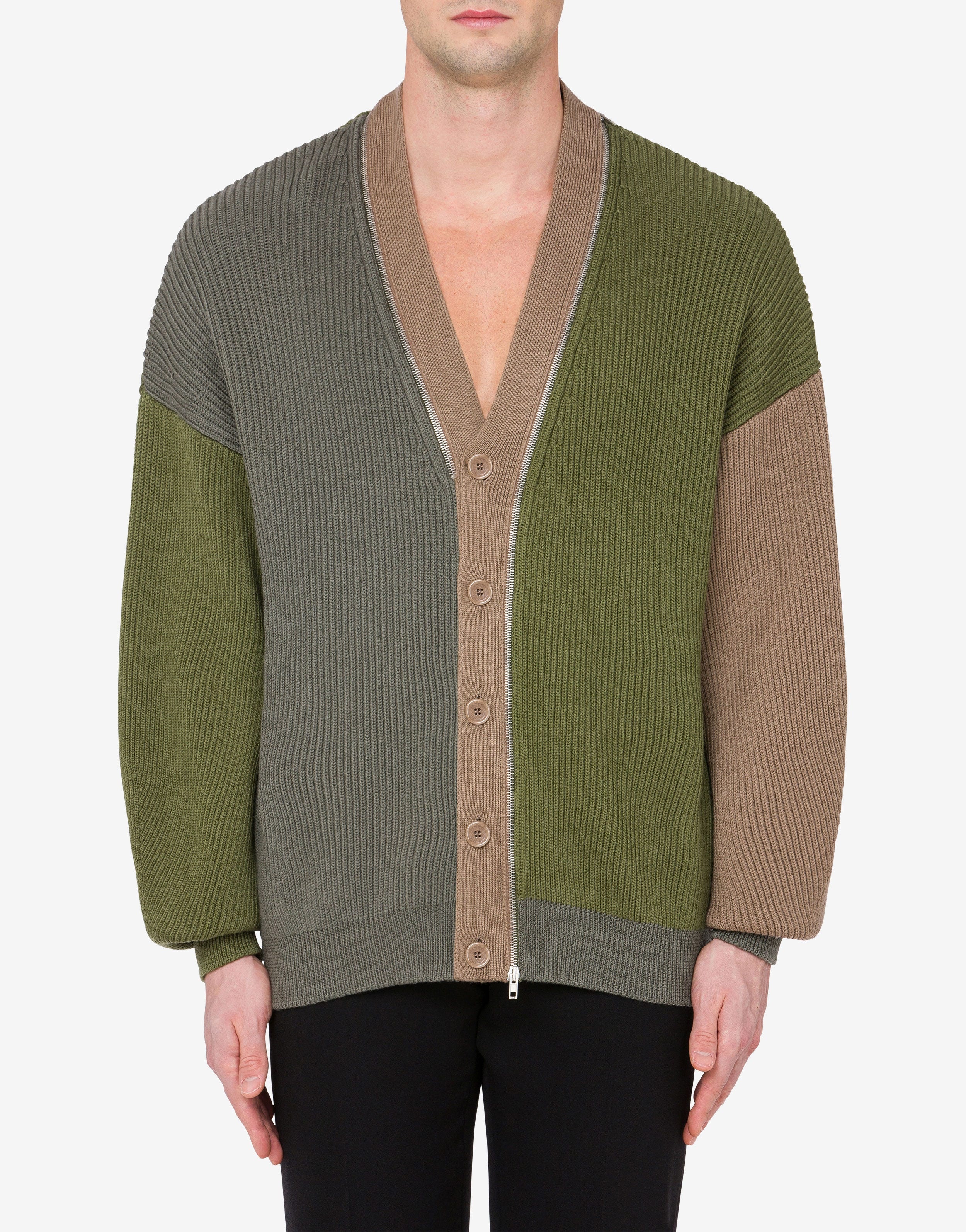 RIBBED WOOL CARDIGAN WITH ZIP - 2
