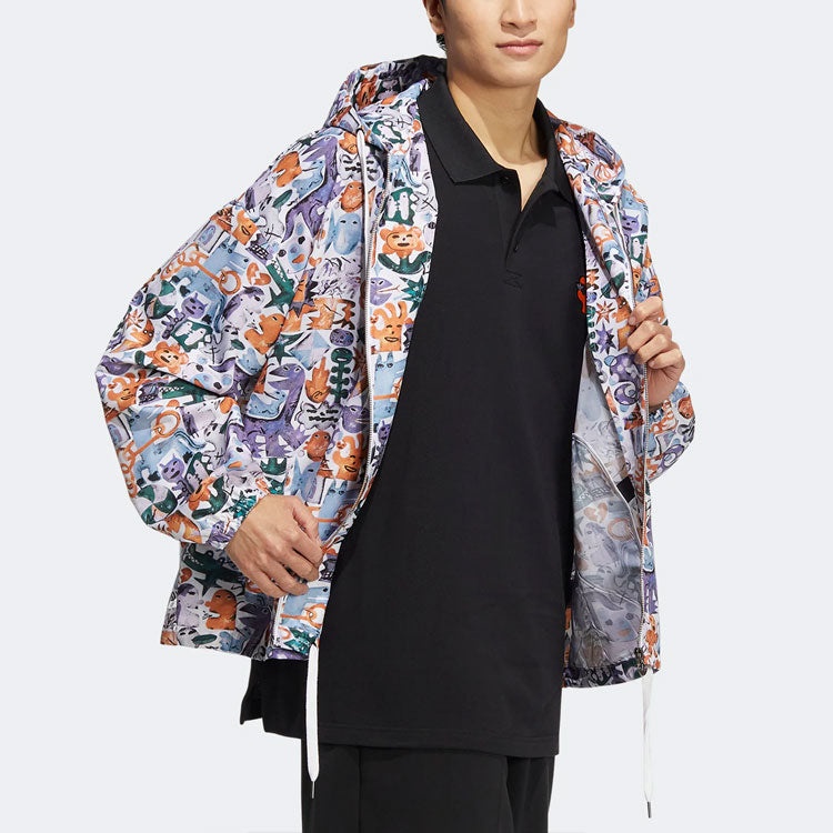 Adidas Originals Knit COL AOP Jackets 'White Orange Purple' HR6438 - 4