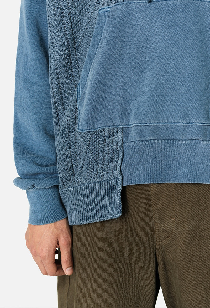 RECONSTRUCTED CABLE KNIT HOODIE 8