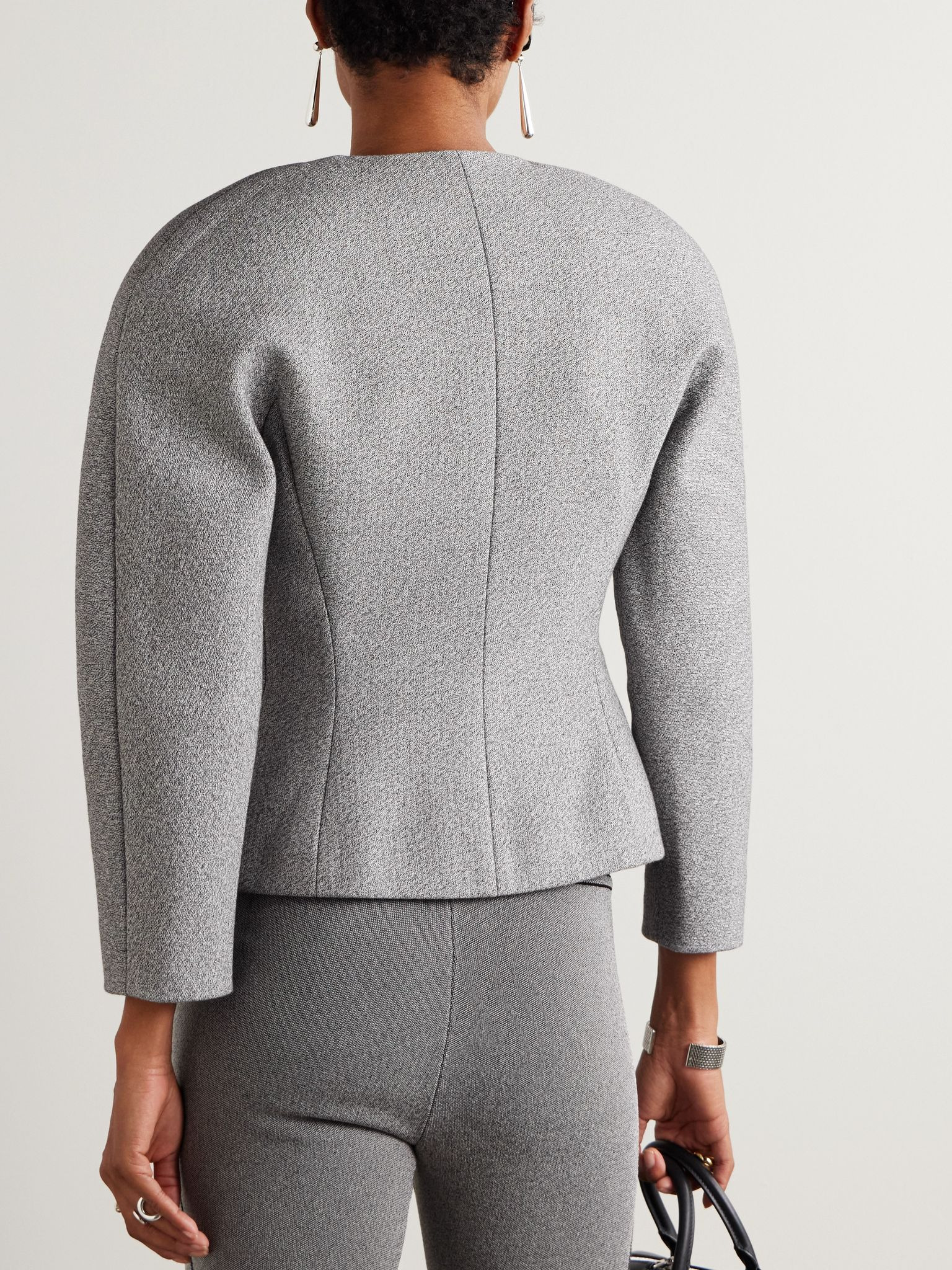 Ovalo cotton and wool-blend jacket Light gray - 3