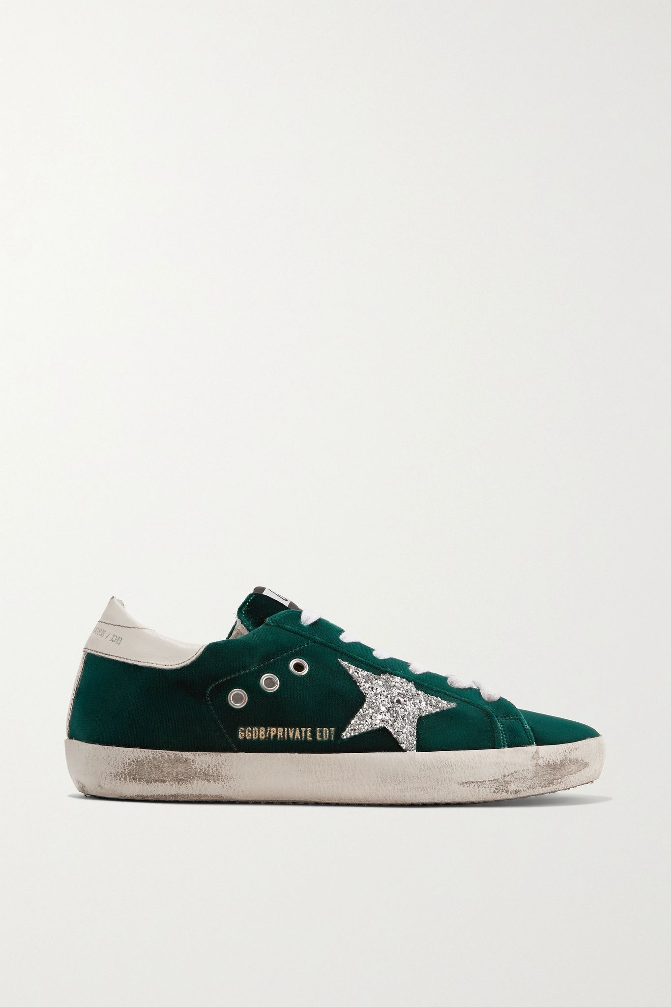 Superstar glittered velvet sneakers - 1