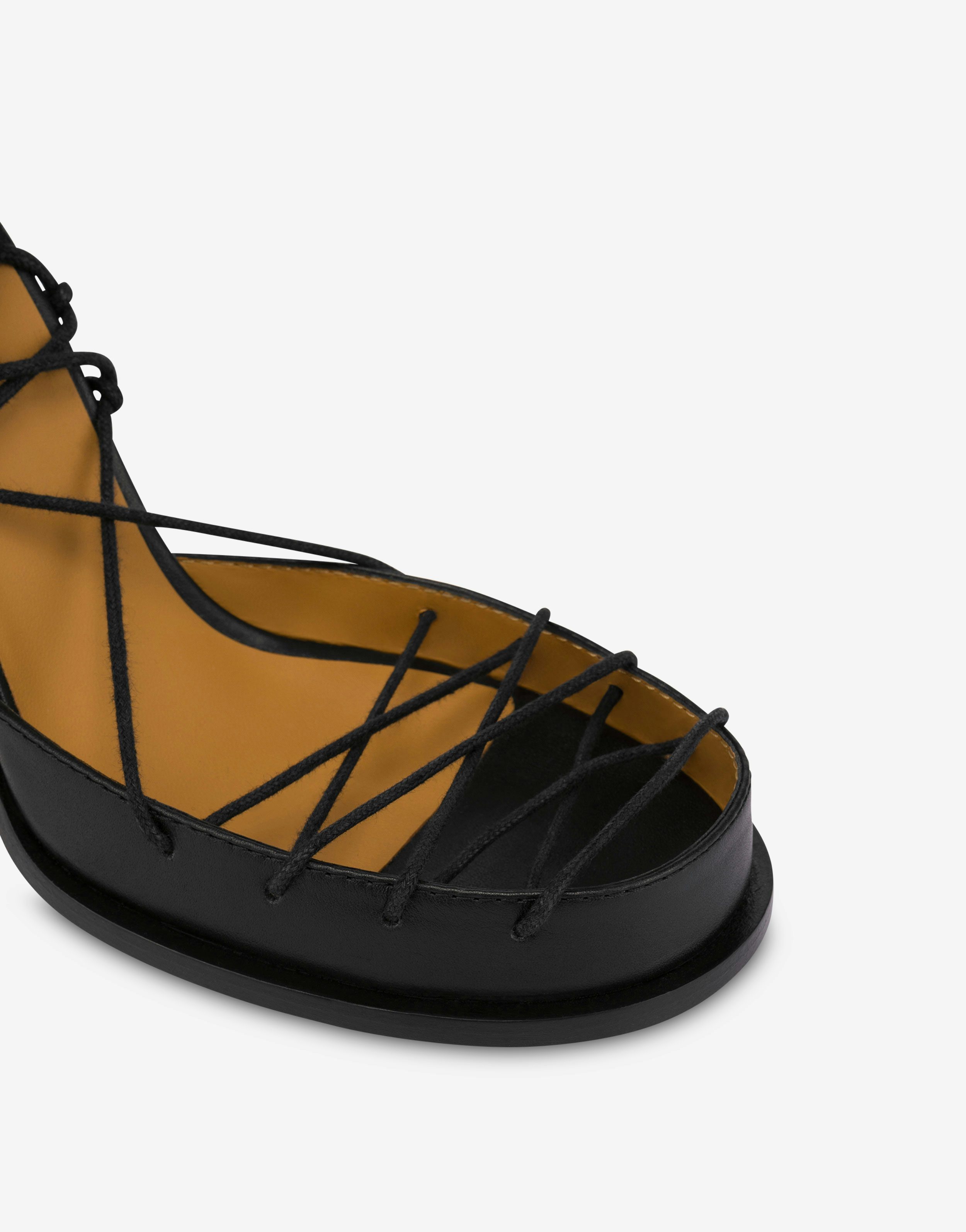 LACED HIGH CALF SANDALS - 4