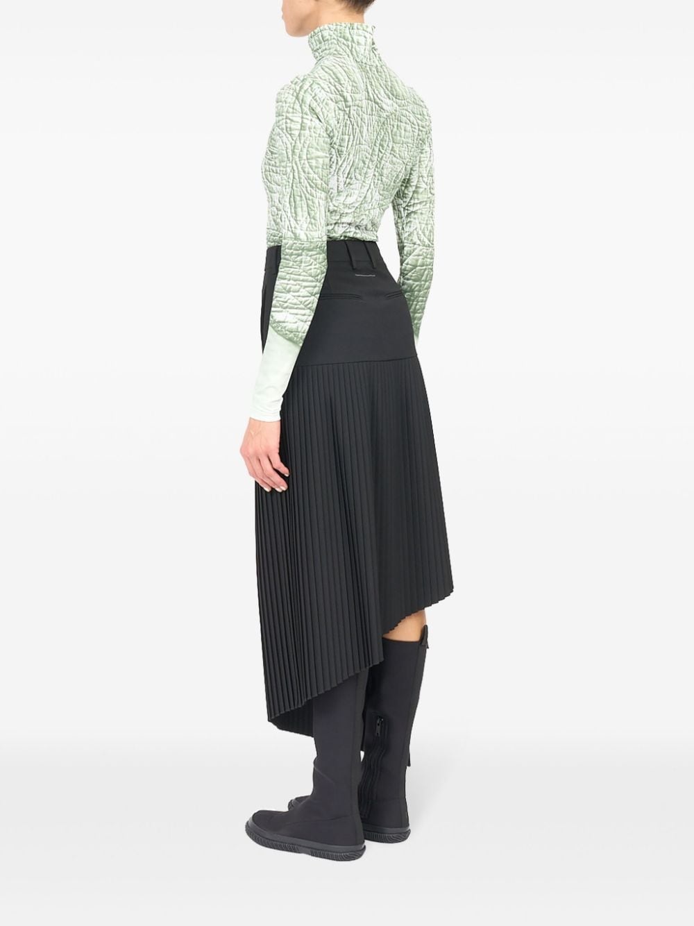 asymmetric fluid gabardine maxi skirt - 5