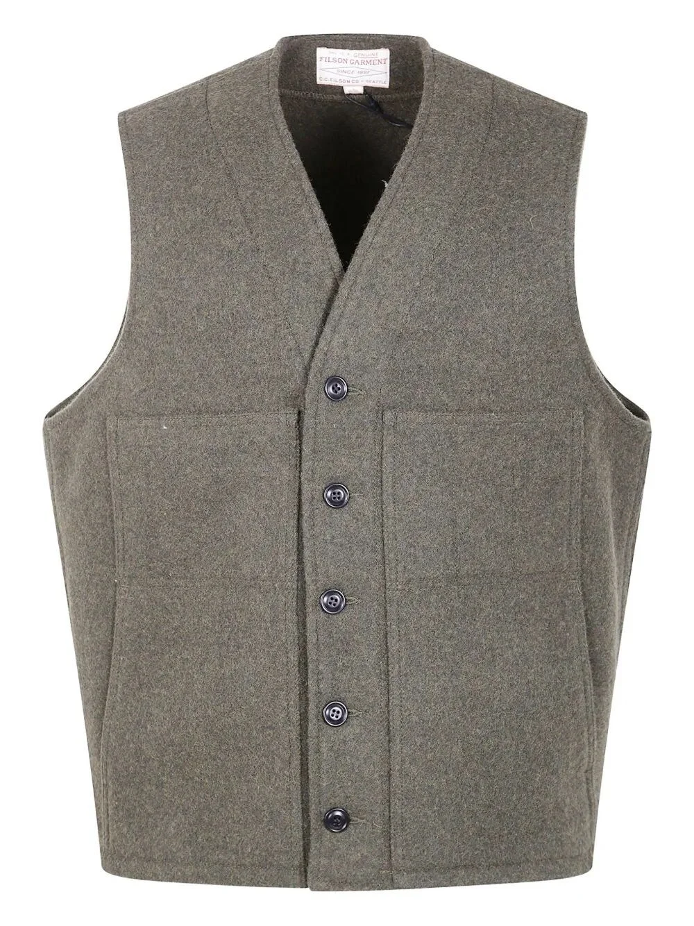 The 'MACKINAW WOOL VEST' by FILSON is a sophisticated gilet designed for the discerning individual. - 1