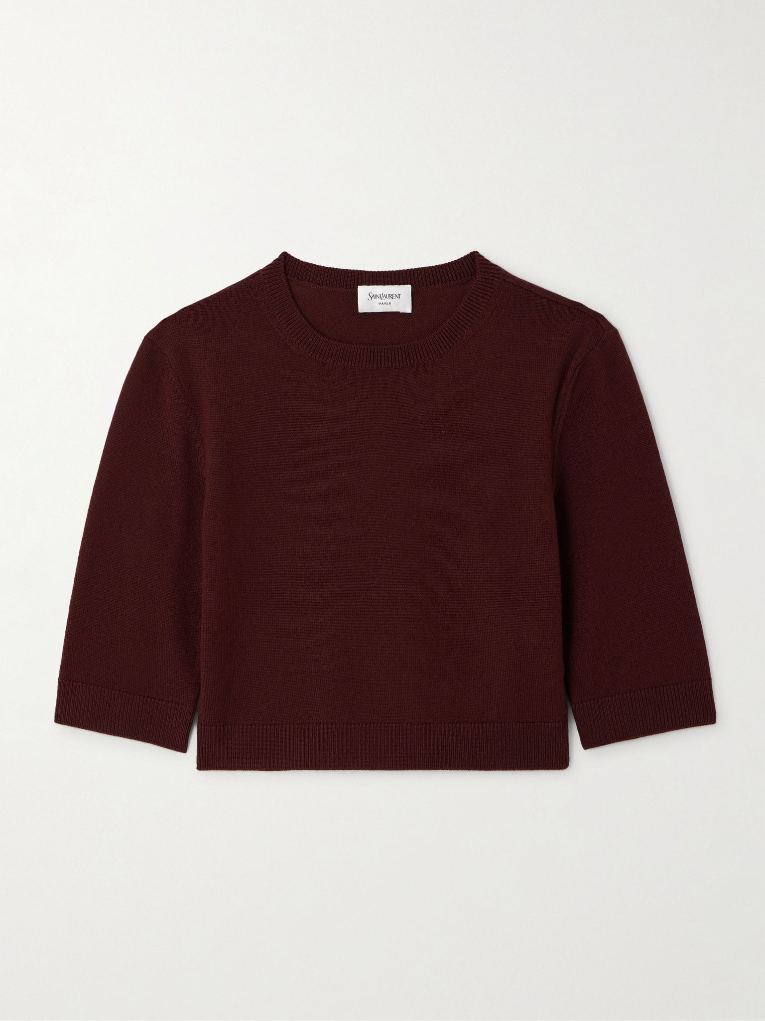 Cropped wool sweater Burgundy - 1