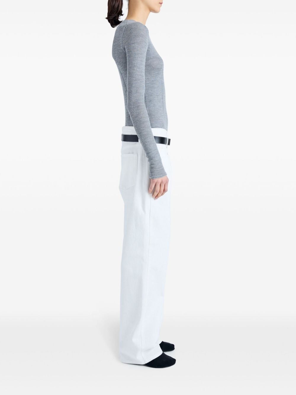 ribbed-knit long-sleeve top - 3