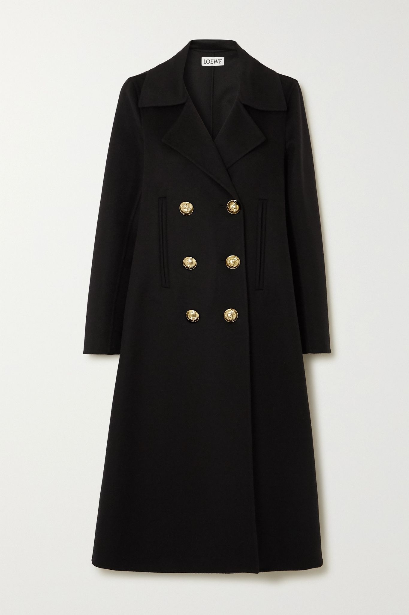 Double-breasted wool and cashmere-blend coat - 1