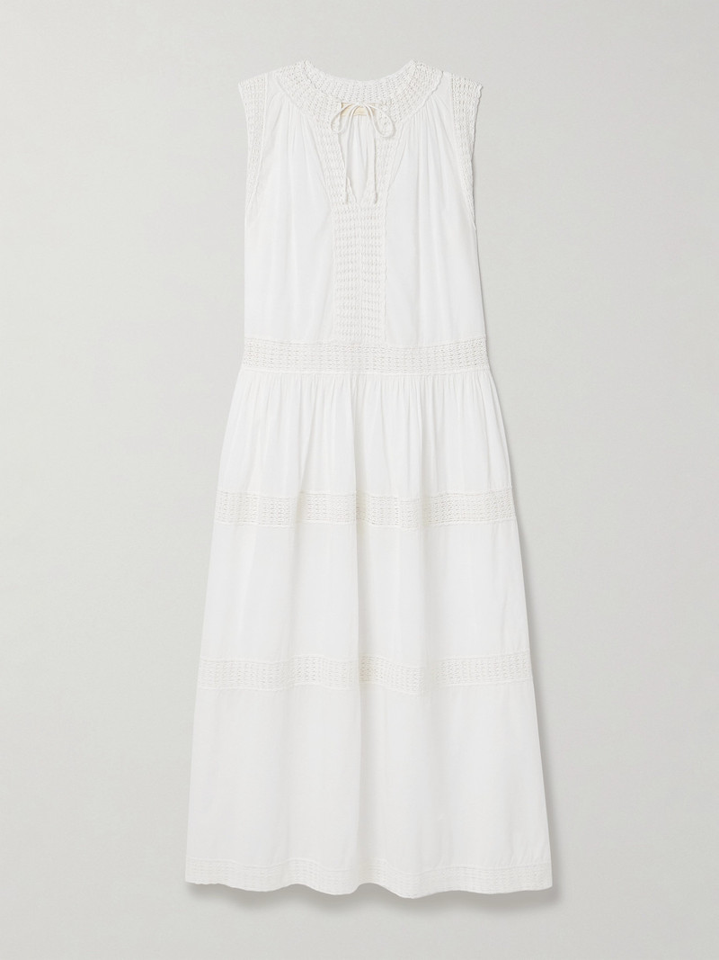 Thalia crochet-trimmed 코튼-voile 맥시 드레스 백색 1