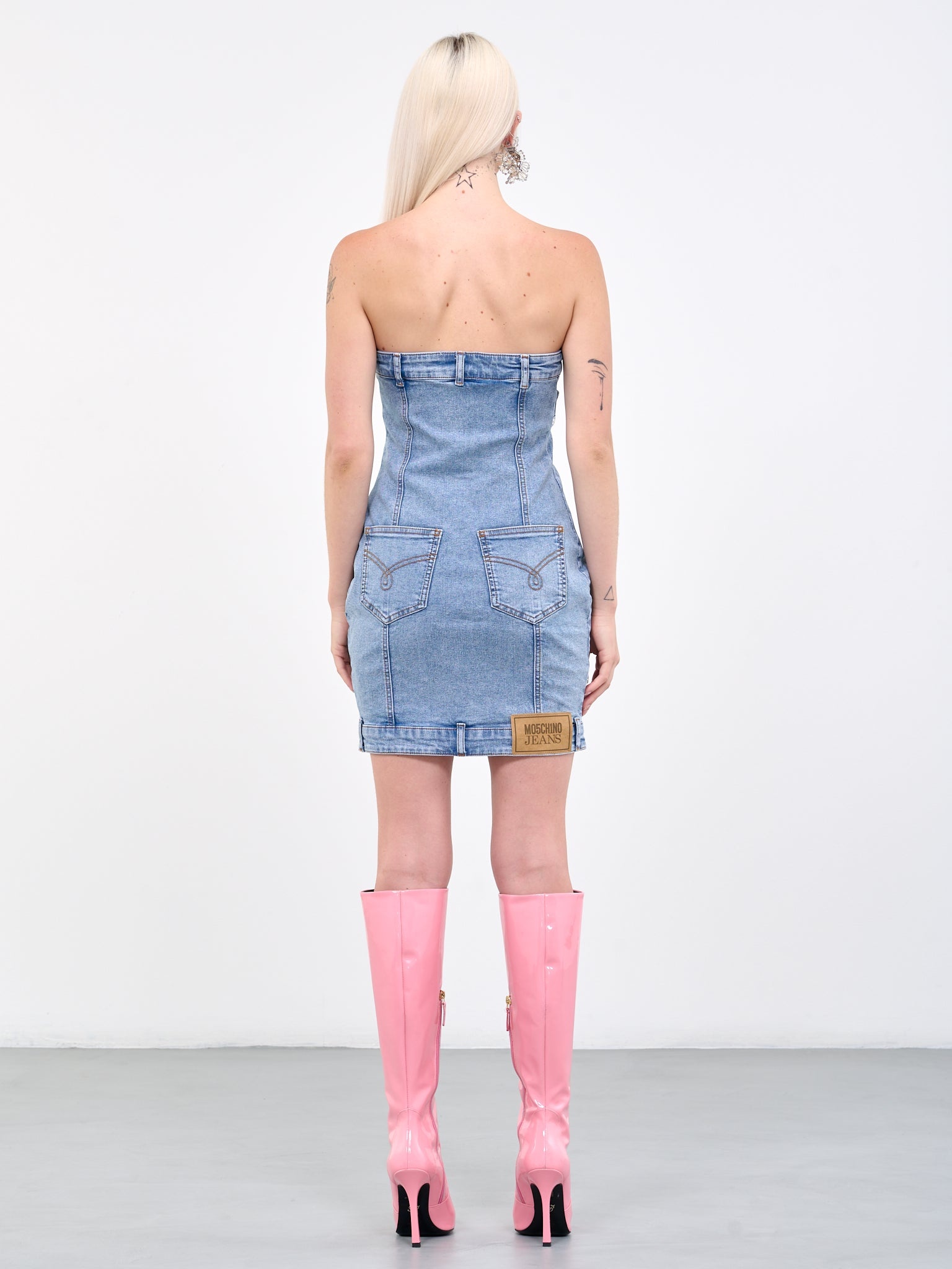 Denim Bustier Mini Dress - 3