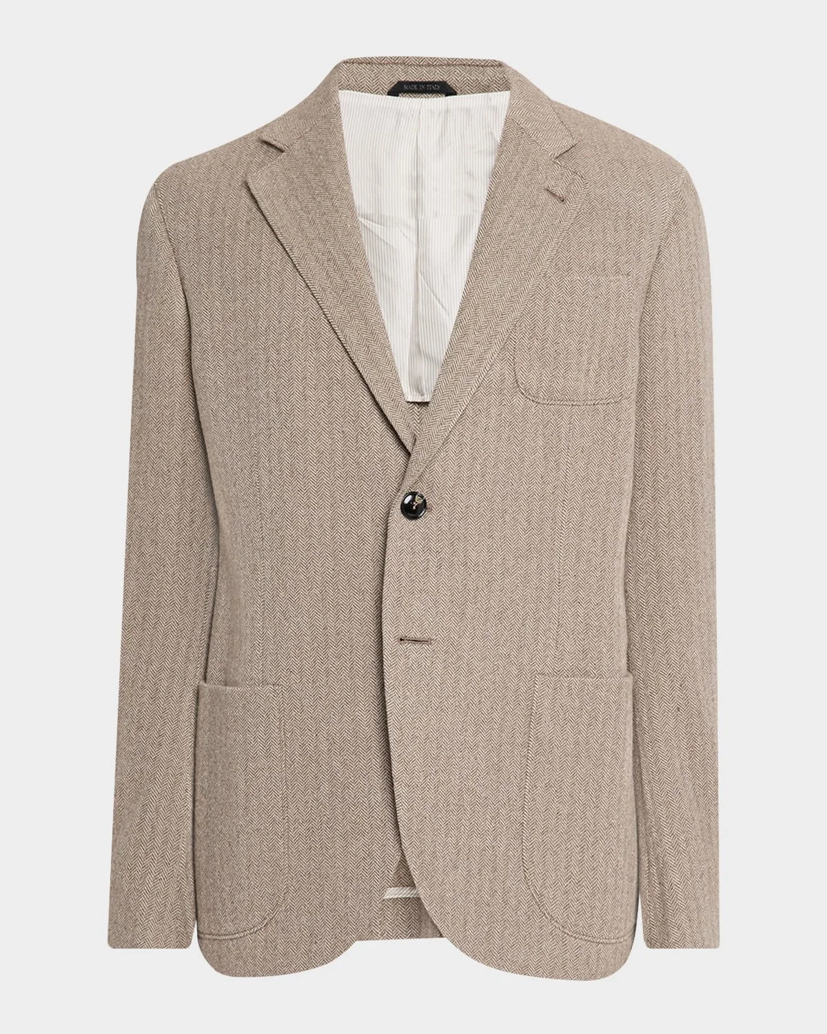 Men's Herringbone Cashmere and Wool Sport Coat - 1