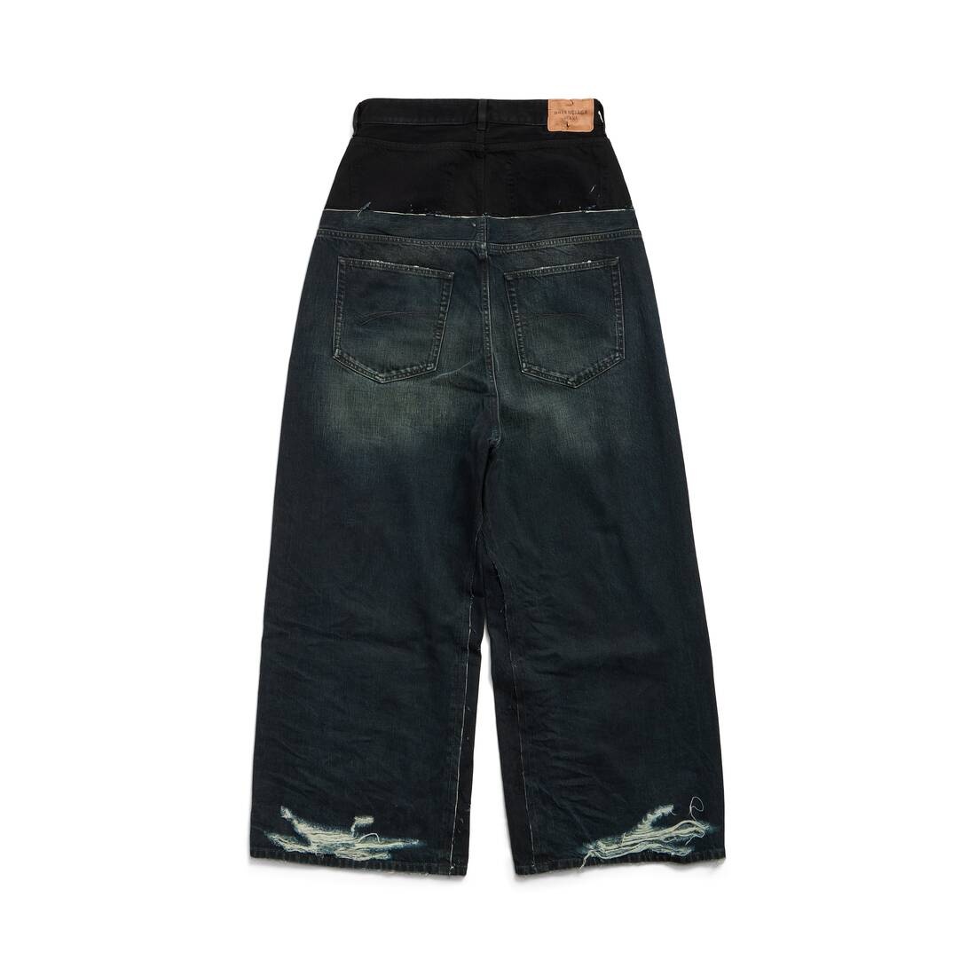 Cut-up Baggy Pants in Black - 6