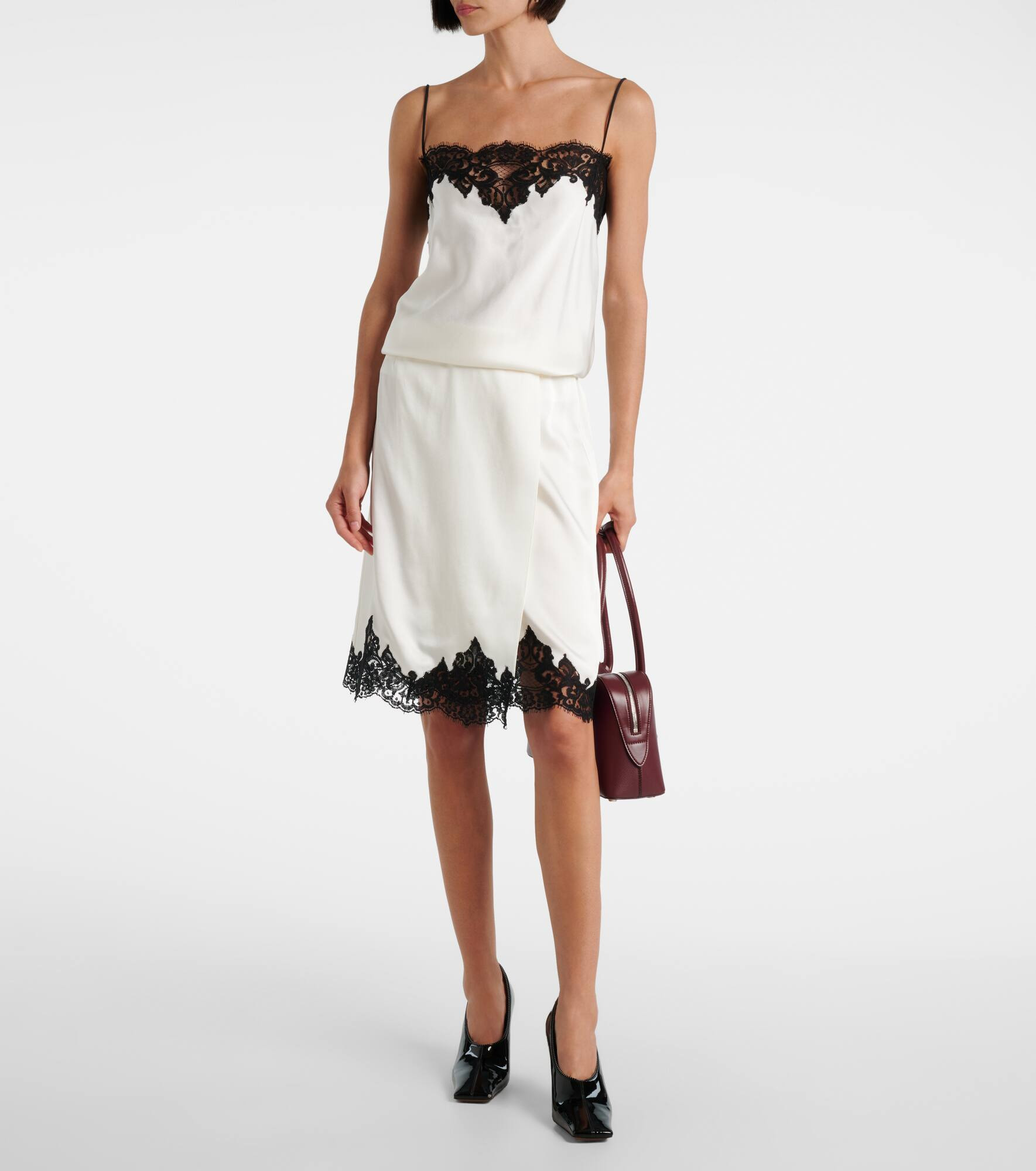 Lace-trimmed satin camisole - 2