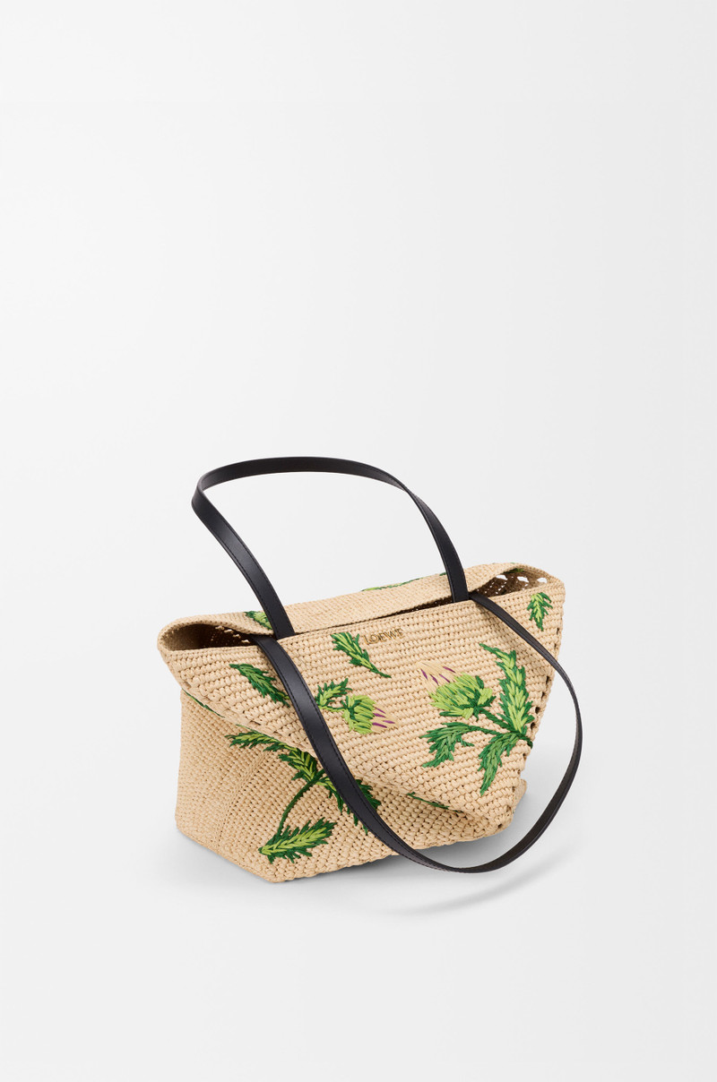 Medium Puzzle Fold tote in raffia and calfskin 5