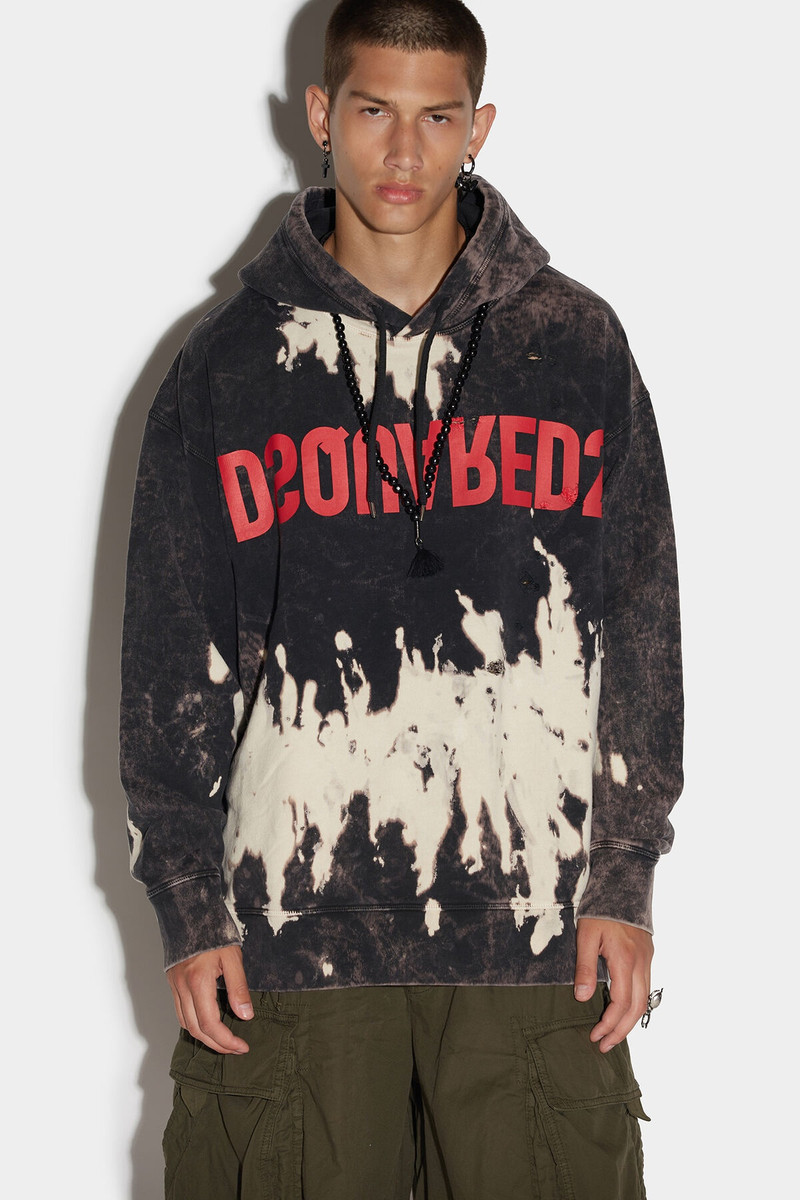 D2 REVERSE TIE&DYED SLOUCH HOODIE - 1