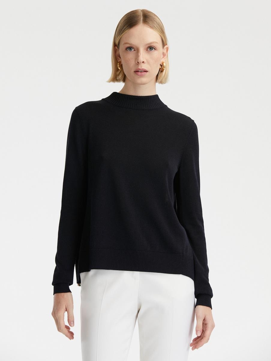 PLEATED JERSEY INSET PULLOVER - 2