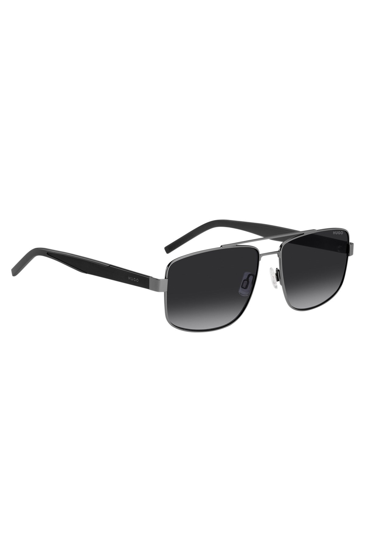 DOUBLE-BRIDGE SUNGLASSES IN GRAY AND BLACK - 4
