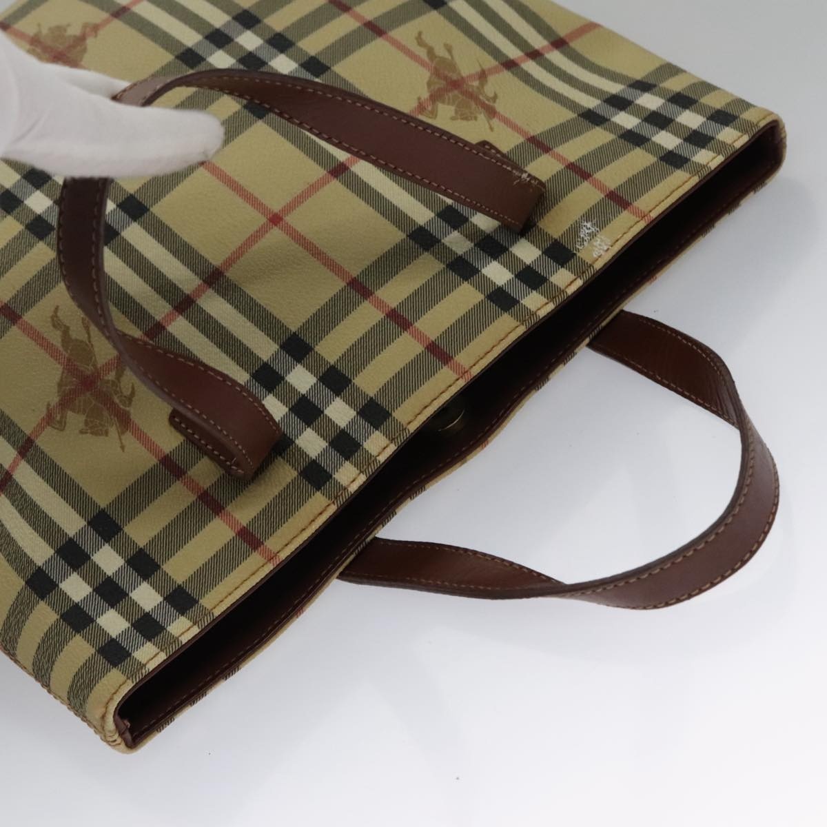 Burberry Nova Check Tote Bag Pvc Beige - 6