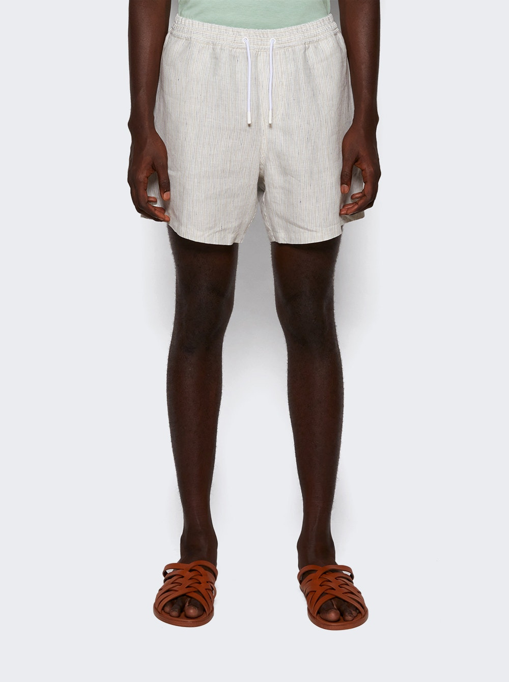 Bermuda Bay Linen Striped Shorts Off White - 3