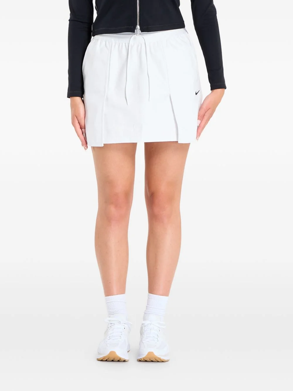drawstring pleated mini skirt - 1