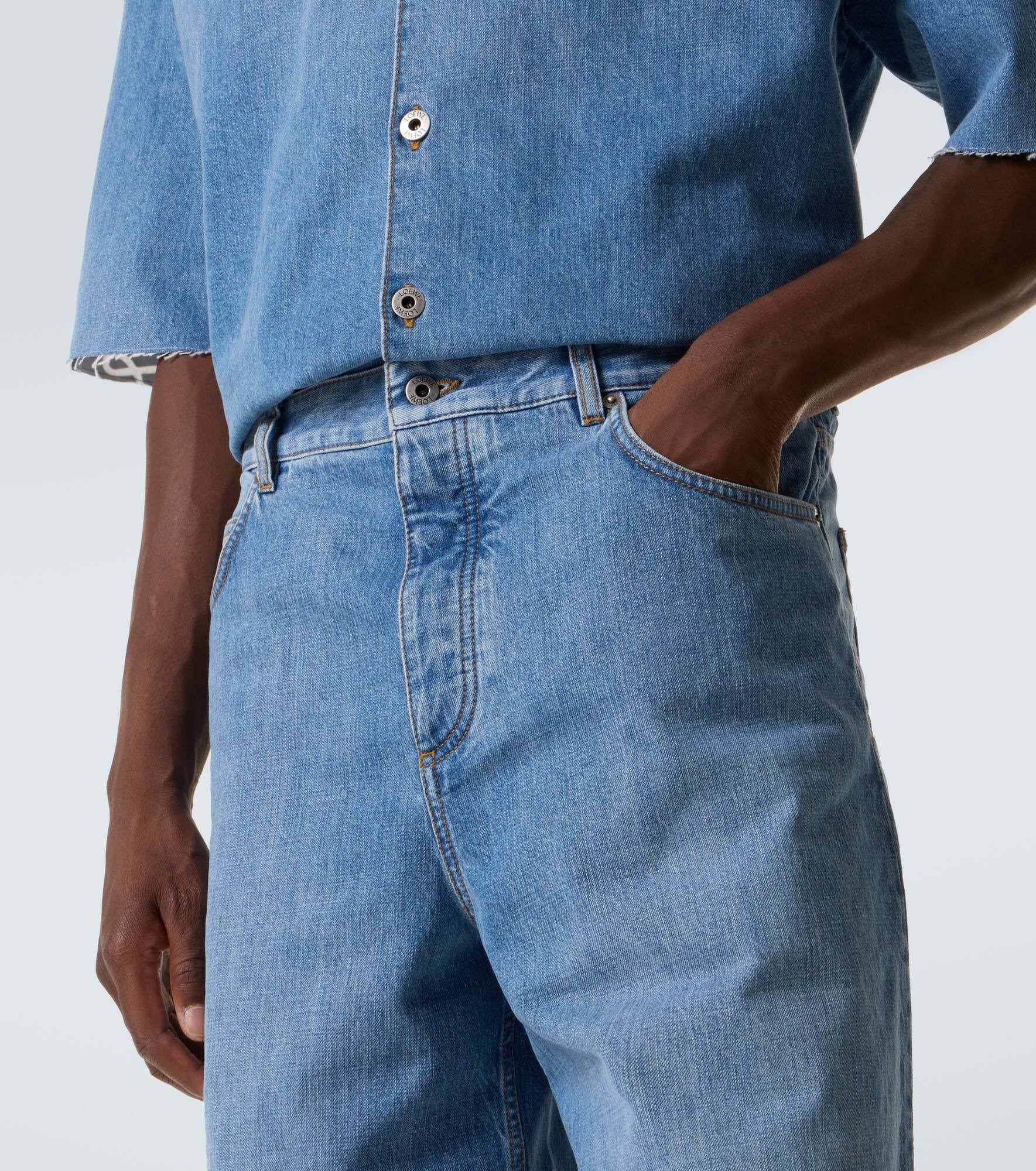 Anagram denim shorts - 5