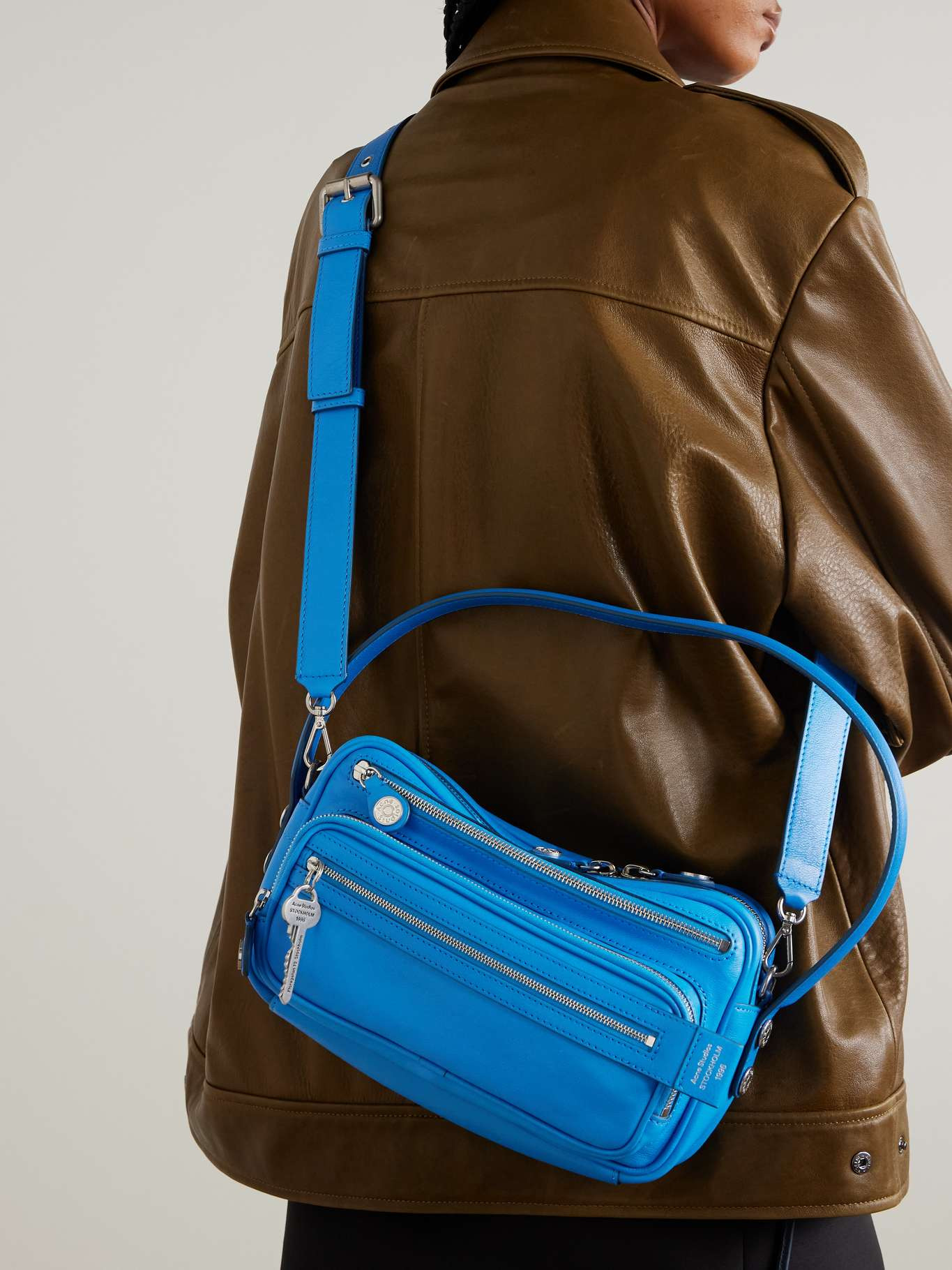 Camero Party small leather shoulder bag Cobalt blue - 6