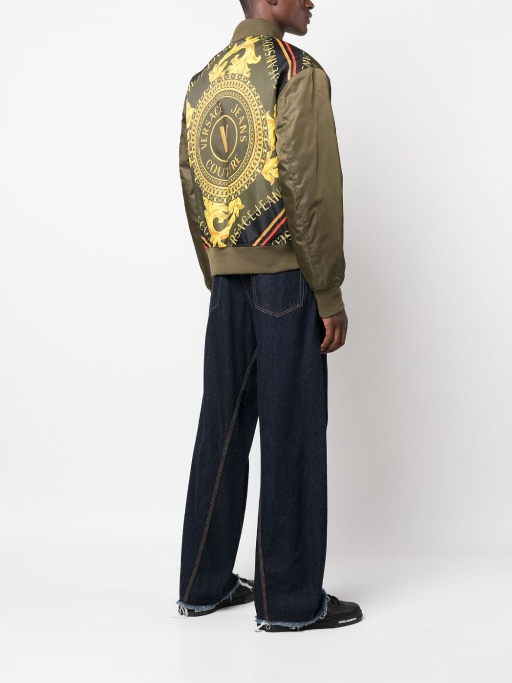 logo-print zip-fastening bomber jacket - 2