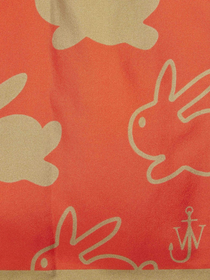 SILK SCARF WITH BUNNY MOTIF 3