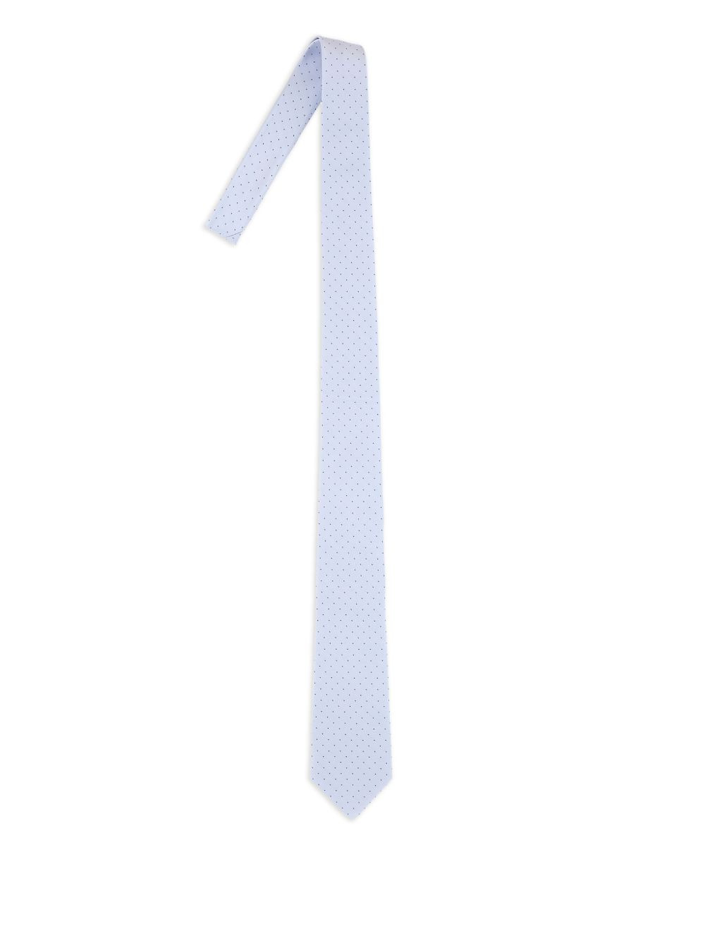 polka-dot pattern silk tie - 3