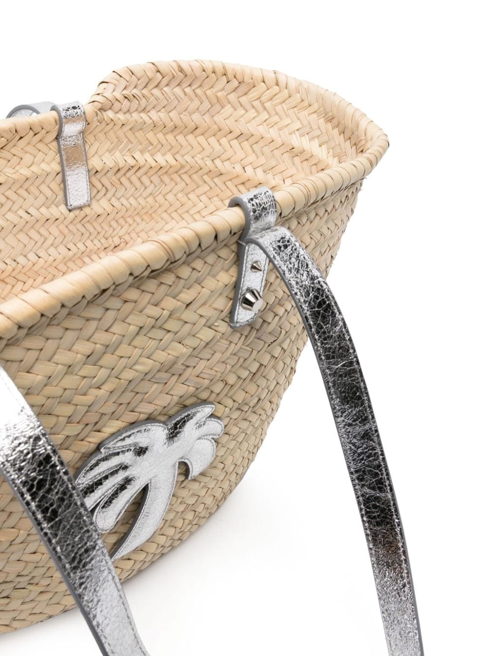 logo-appliquÃ© straw beach bag - 5