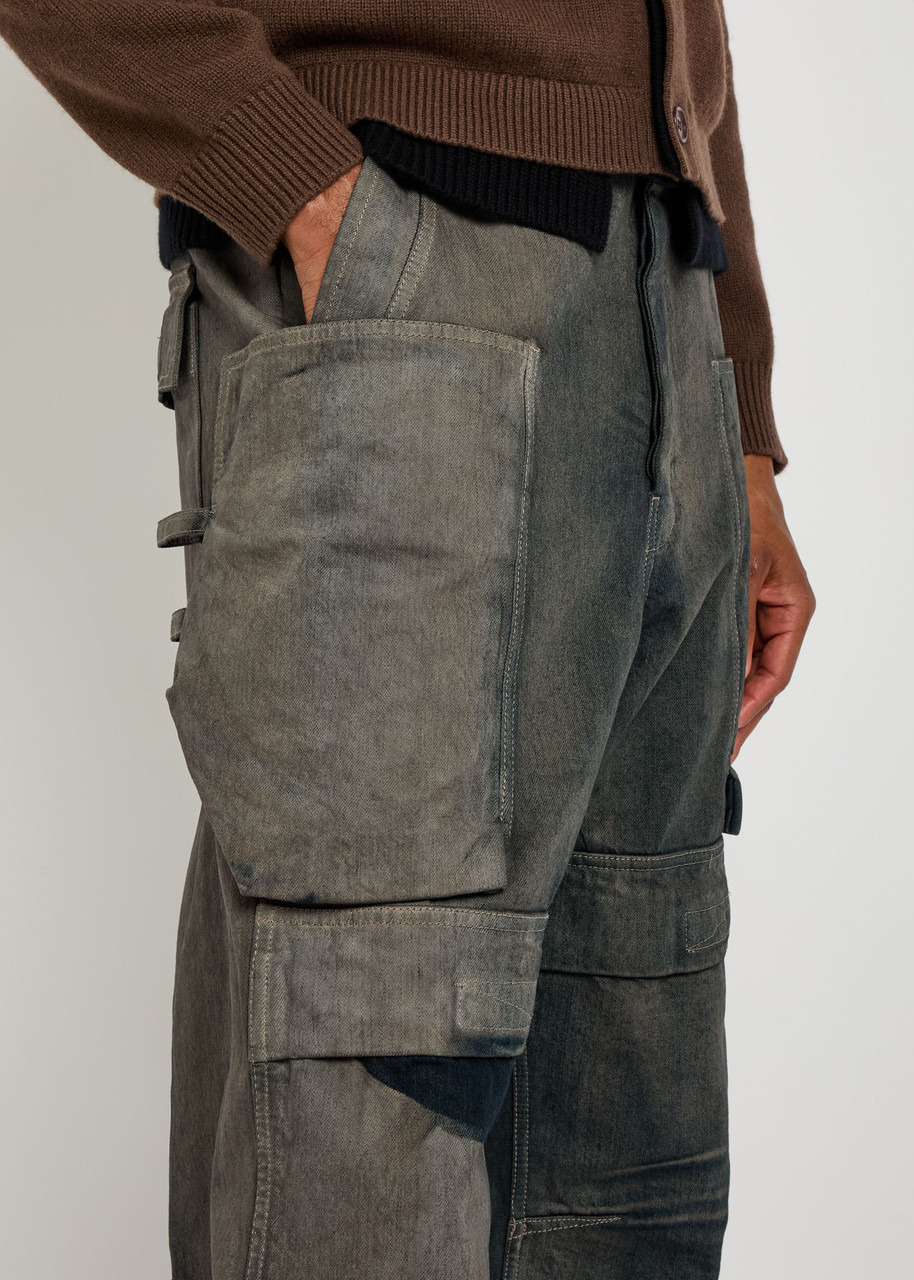 Rick Owens Stefan Panelled Denim Cargo Trousers - 5