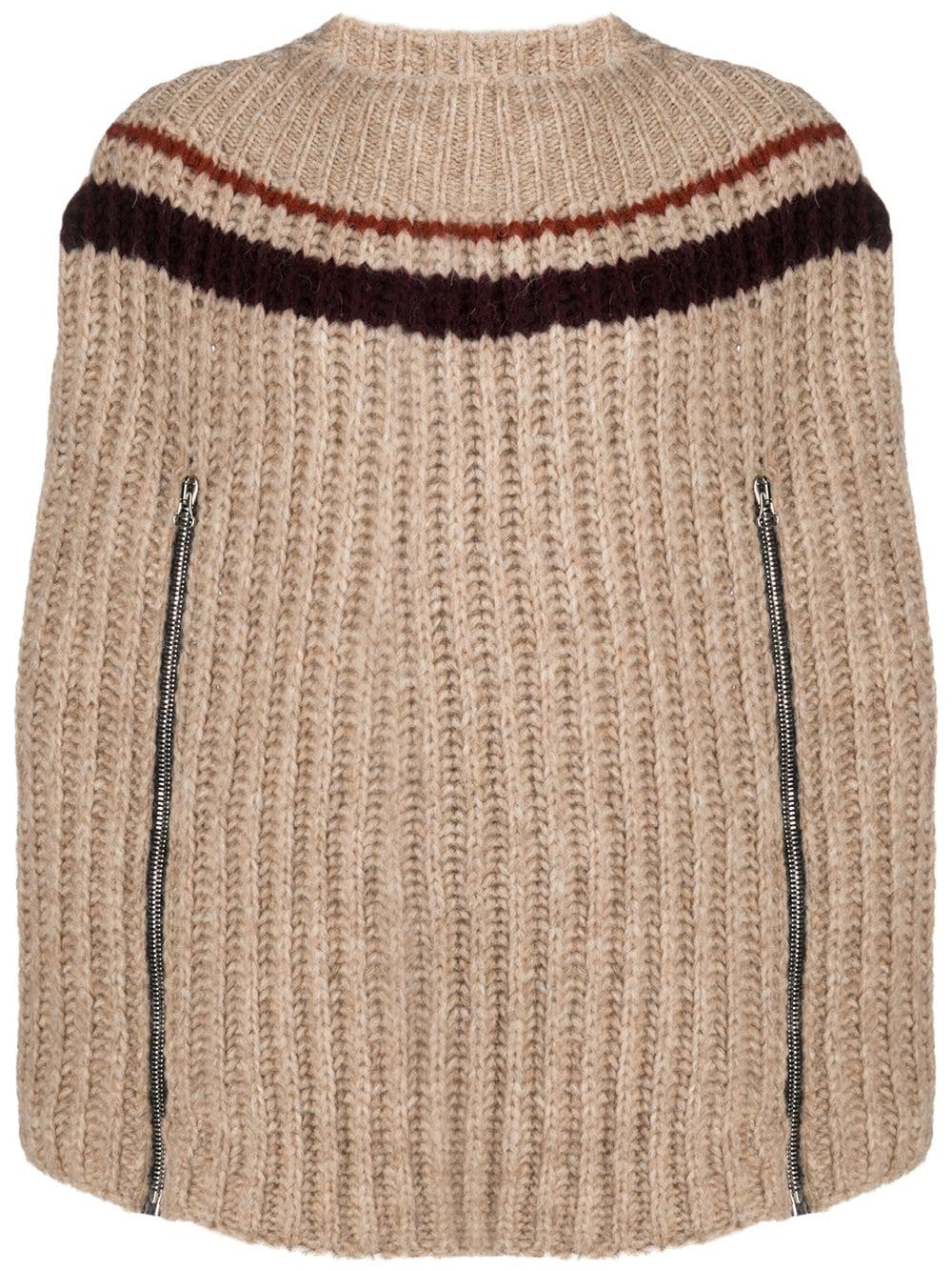 intarsia-knit cape-style jumper - 1