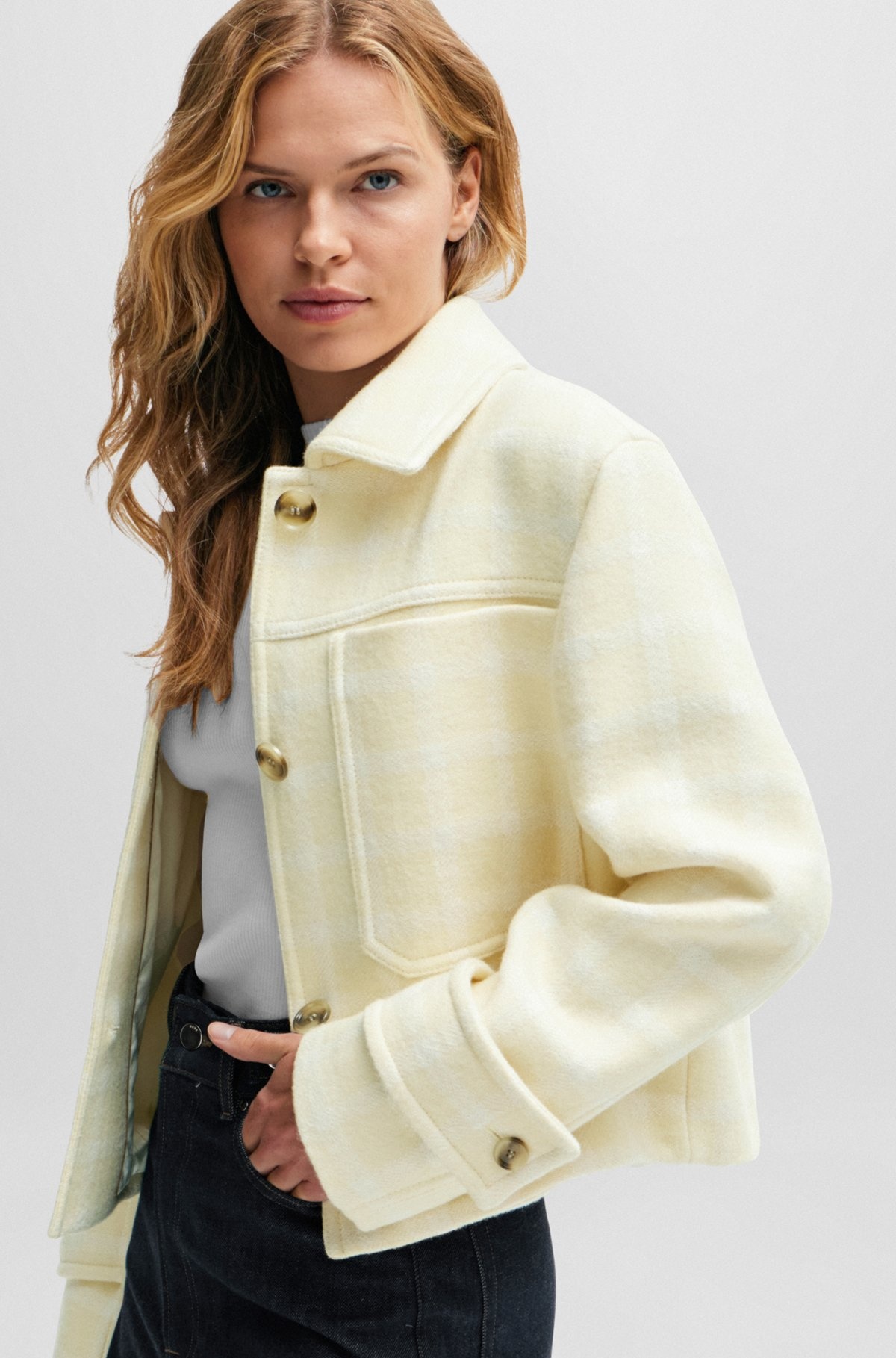 RELAXED-FIT JACKET IN ITALIAN CHECKED CLOTH - 6