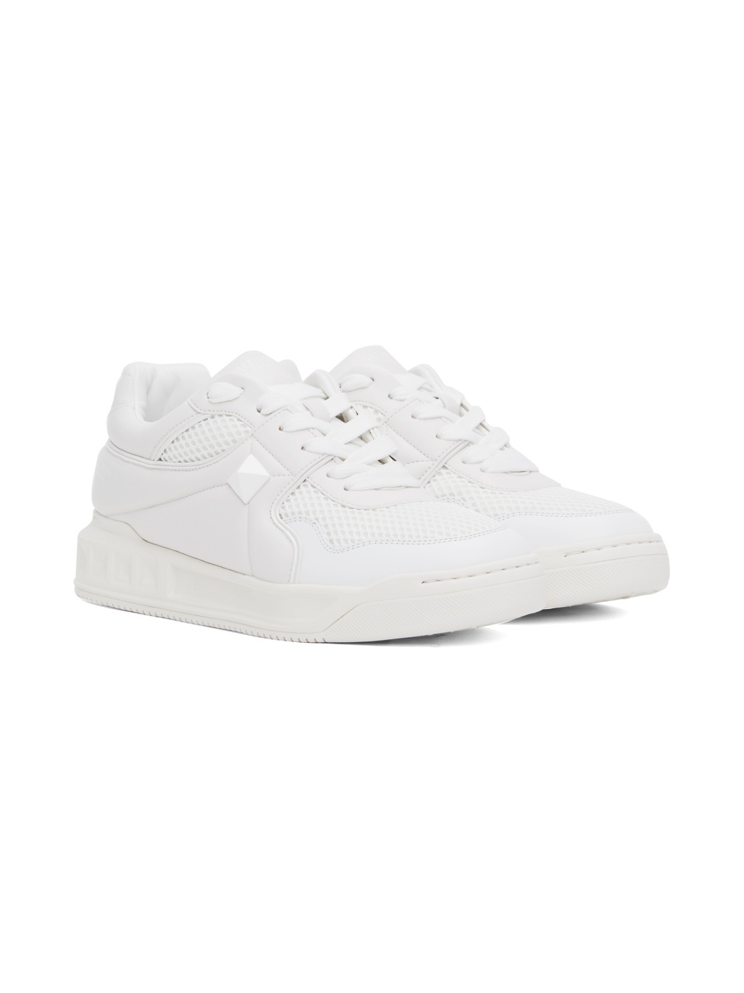 White One Stud Sneakers - 4