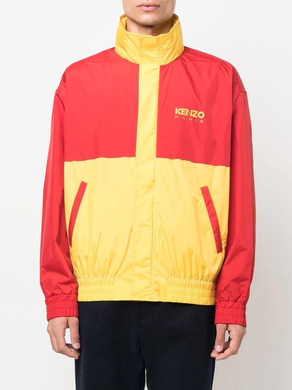 logo colour-block jacket - 3