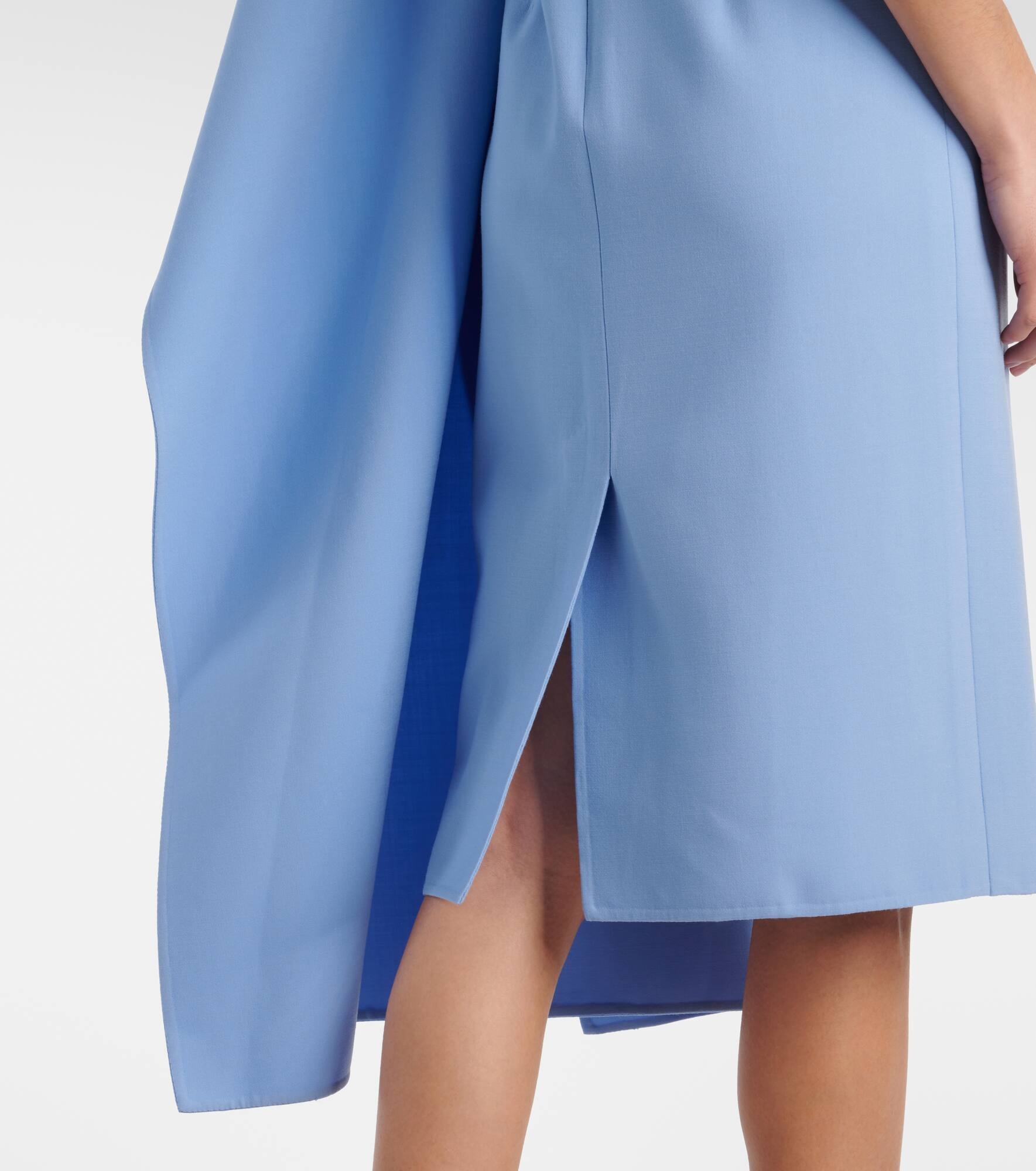Ruffled wool-blend midi dress - 6