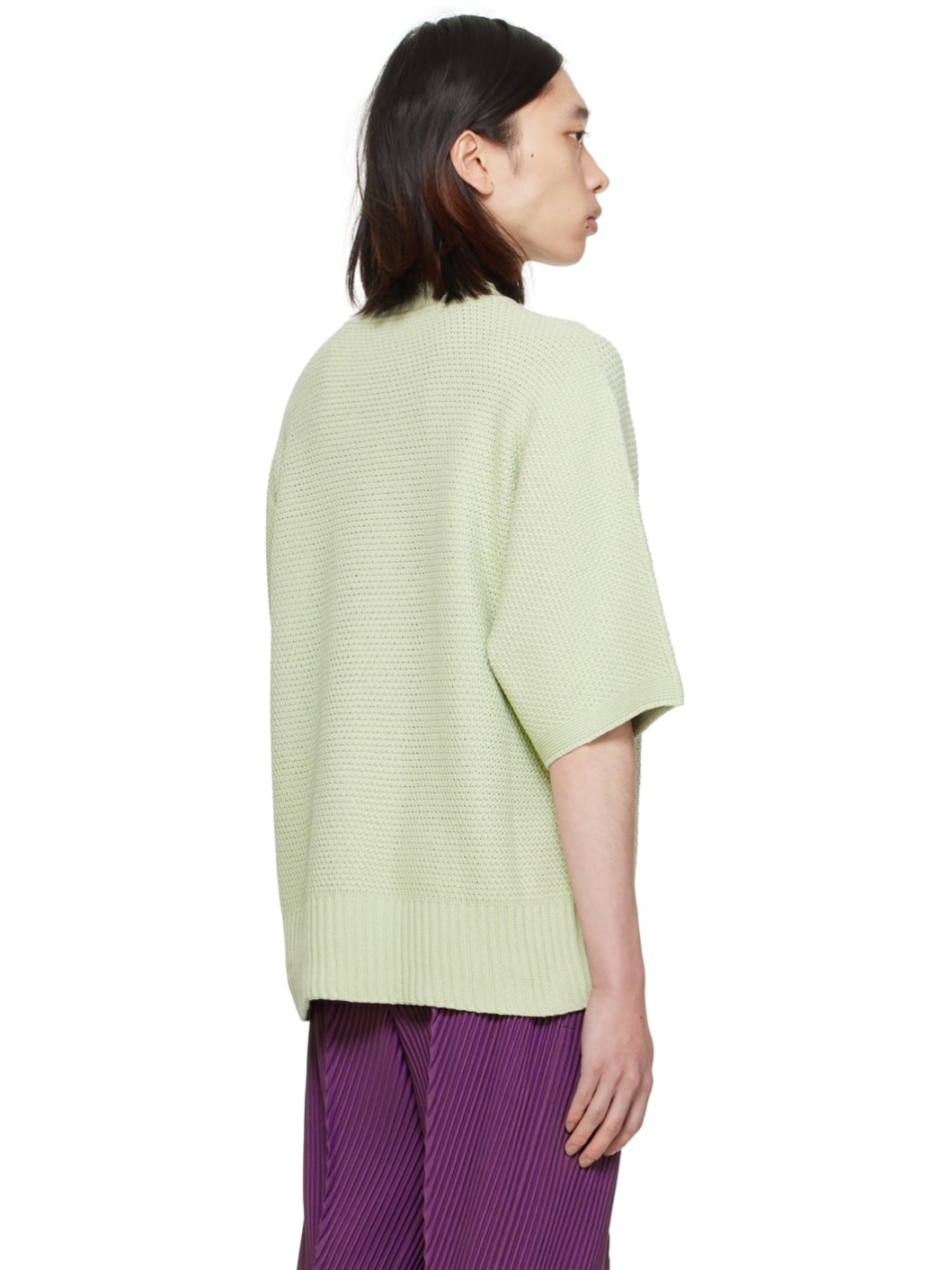 Green Rustic Knit Sweater - 3