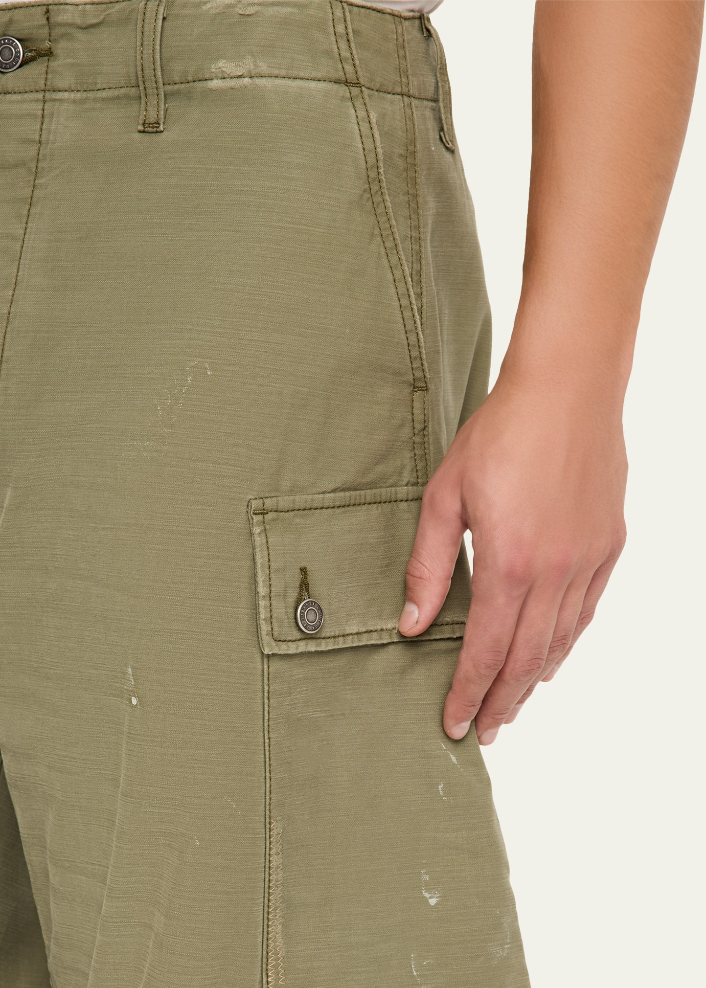 Men's Twill Barrel Leg Cargo Pants - 5