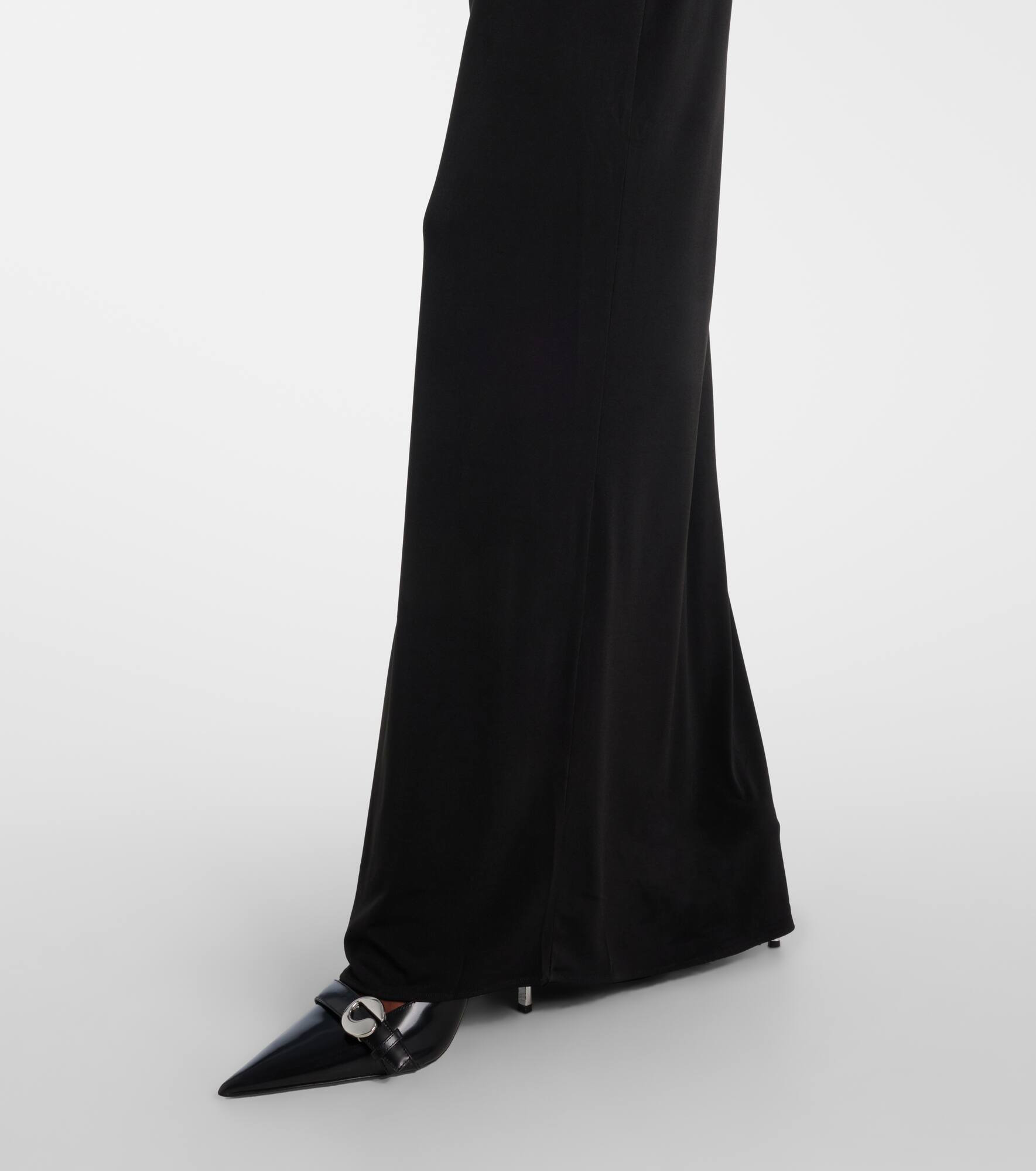 Logo Necklace embellished halterneck gown - 5