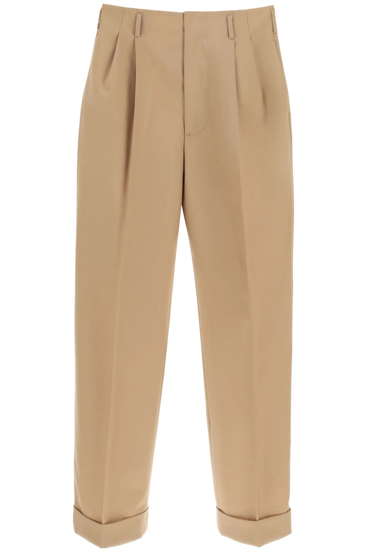 CUFFED WOOL TROUSERS - 1