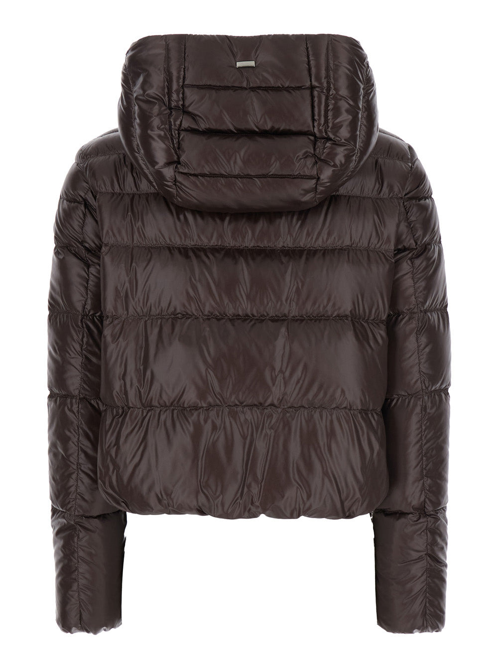 Herno Women Brown Cropped Down Jacket With Fixed Hood With Snap Buttons In Tech Fabric Woman - 2