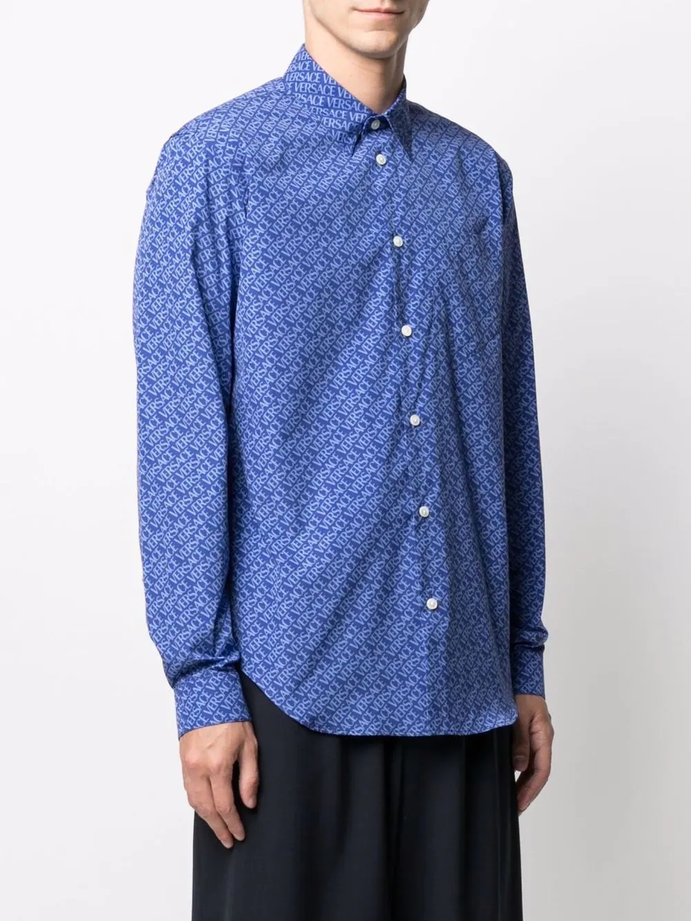 logo-print poplin shirt - 3