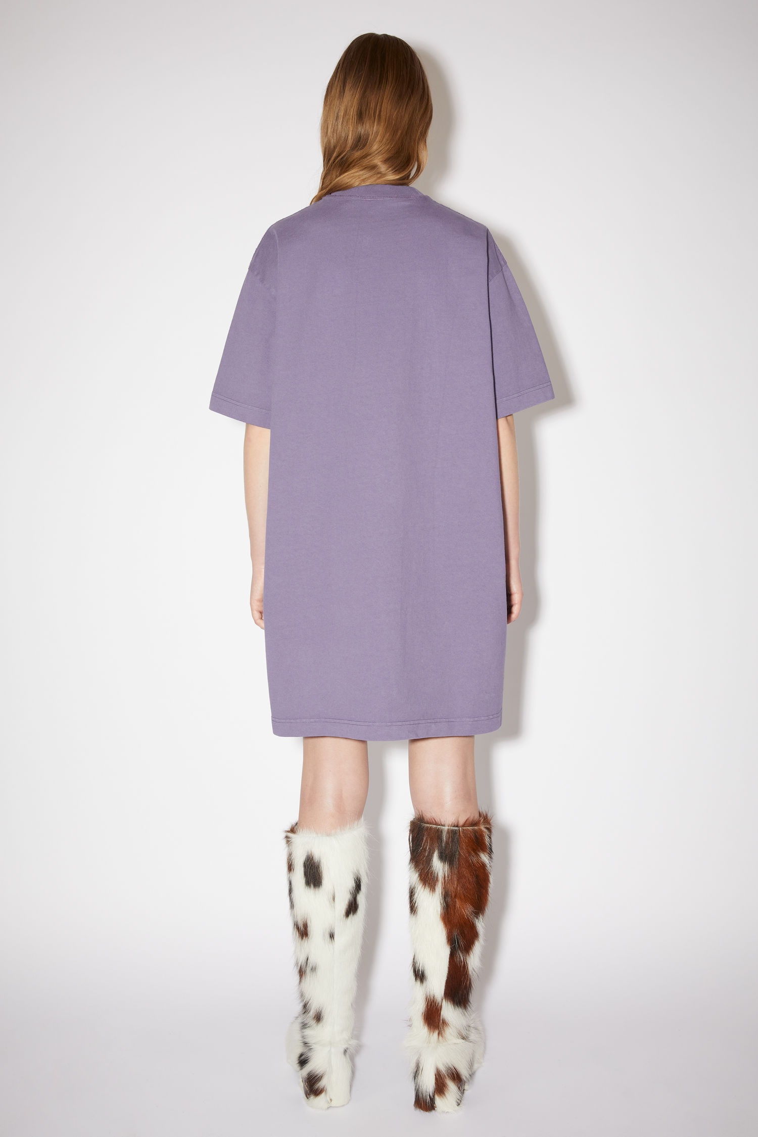 Cotton t-shirt dress - Purple - 3