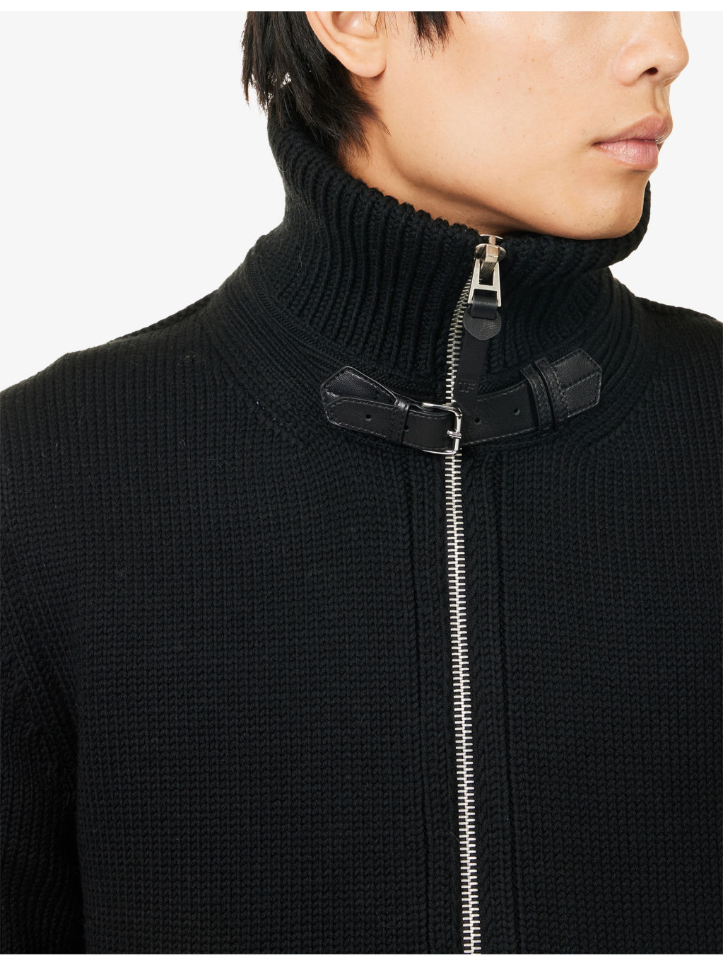 Buckle Zip-Through Wool Cardigan - 5