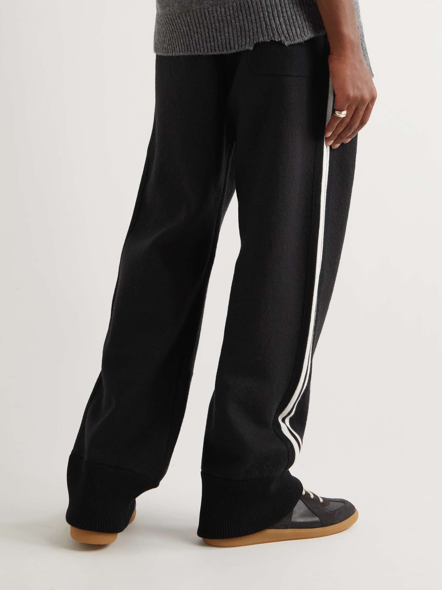 Wide-Leg Striped Wool Sweatpants - 4